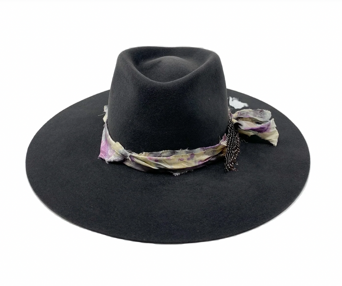 MONTANA FEDORA WITH VINTAGE SILK WASHED BLACK