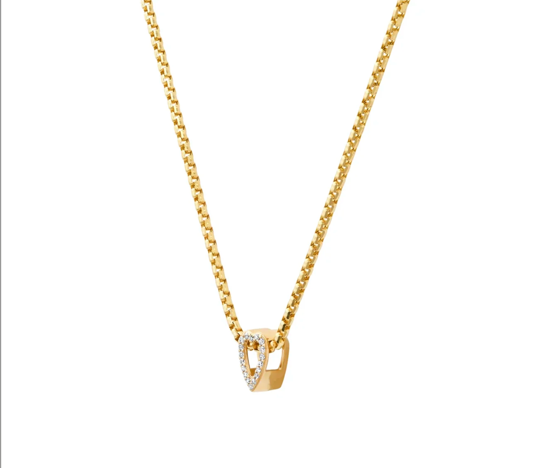 Slide-On Mini Pave Heart Pendant