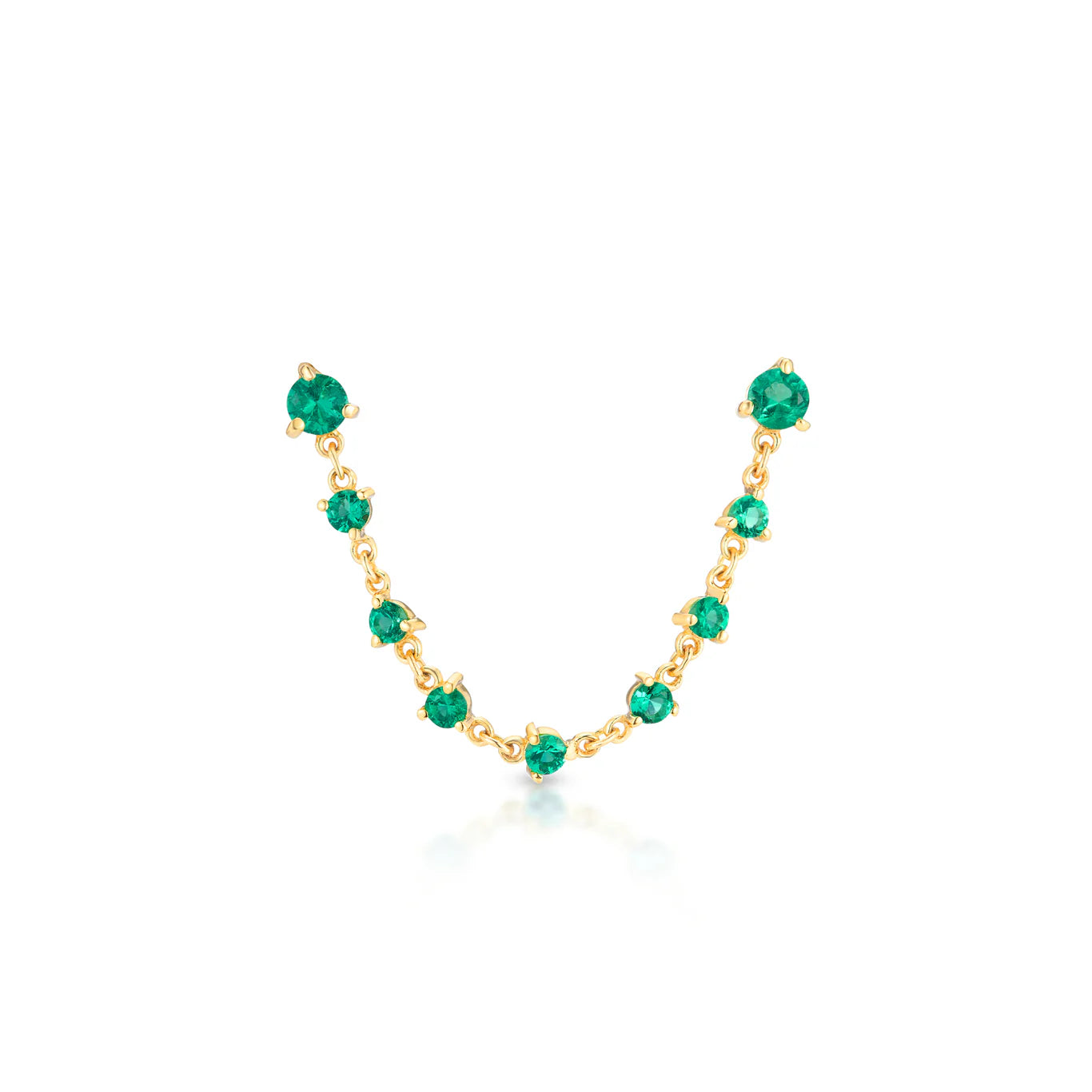 Green Emerald Sparkler Double Earring