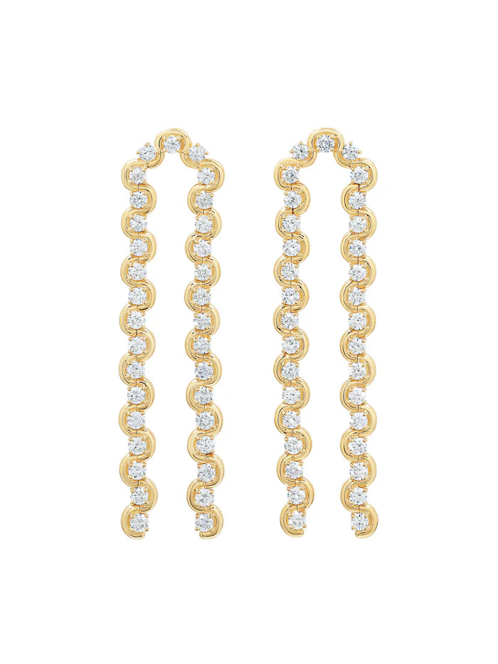 Edessa Diamond Arc Drop Earrings