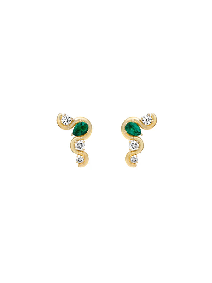 Edessa Droplet Emerald Earrings