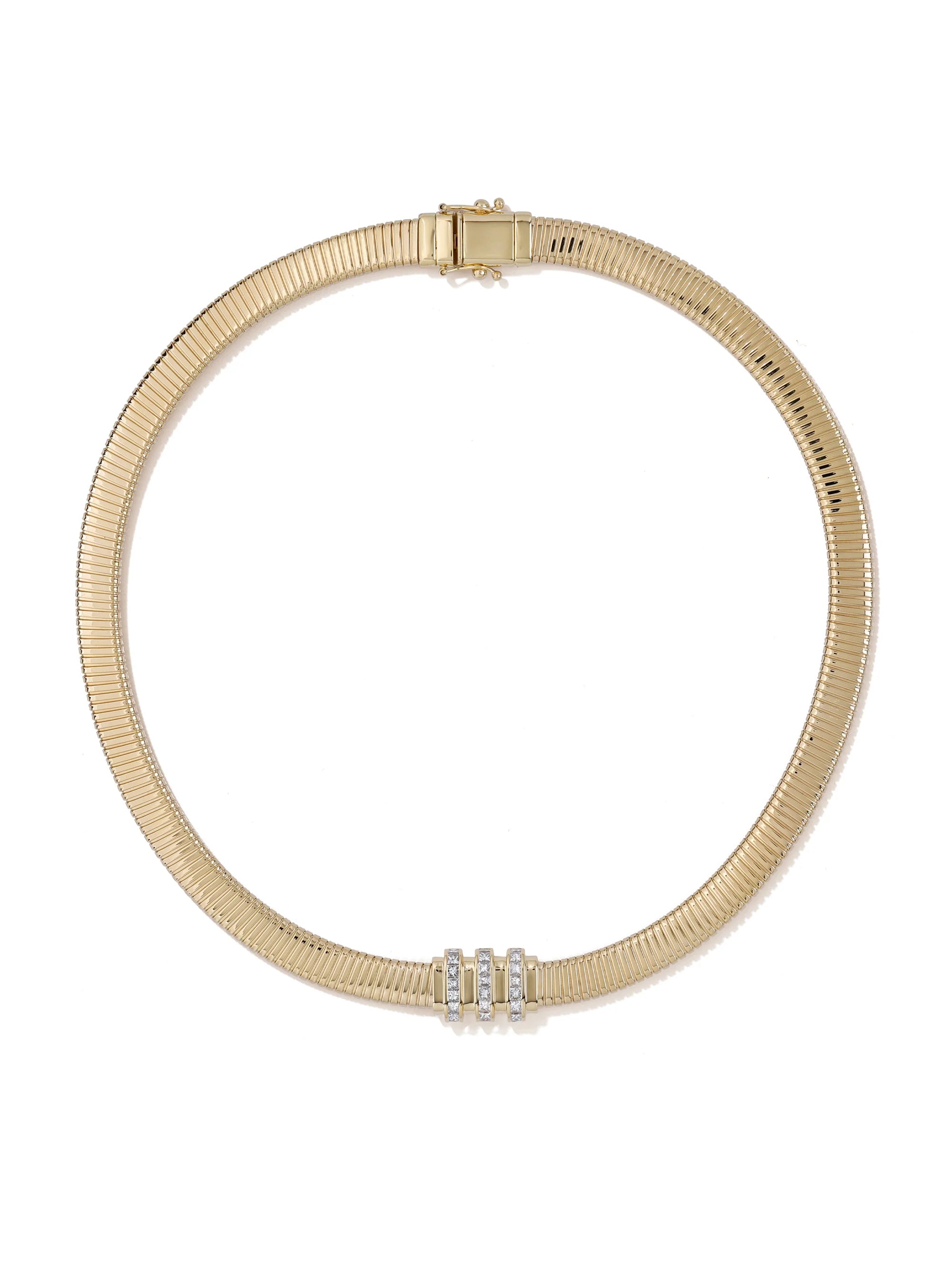 Raisina Cipher Diamond Tubogas Necklace