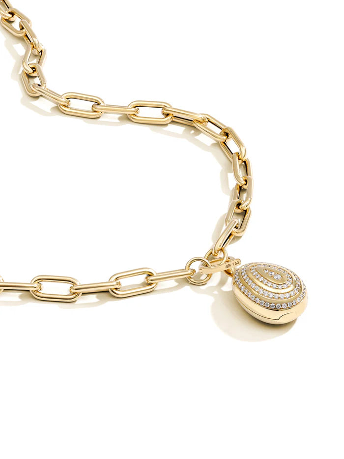 Cosmic egg diamond orbit locket