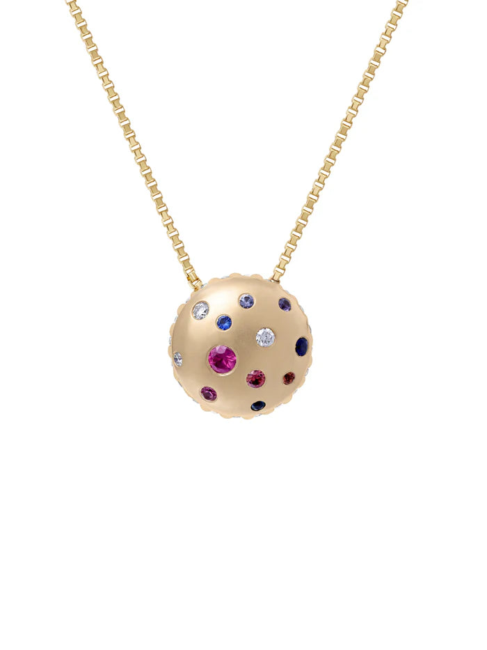 Toadstool confetti sapphire pendant