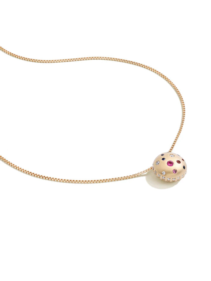 Toadstool confetti sapphire pendant