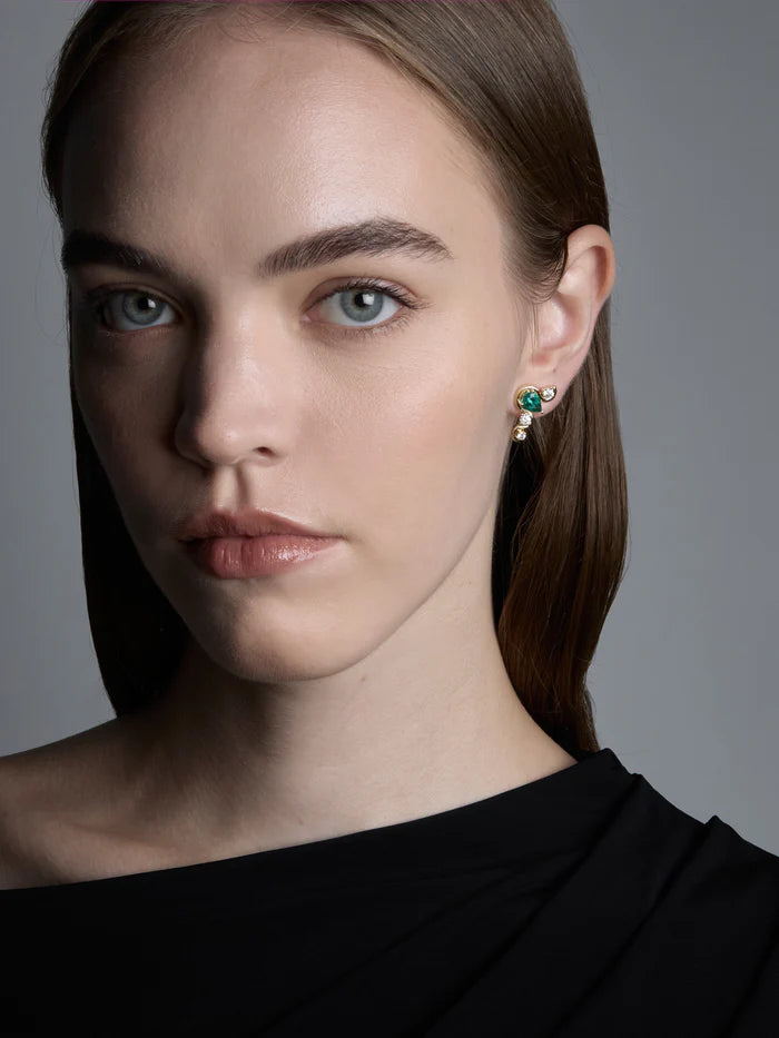 Edessa Droplet Emerald Earrings