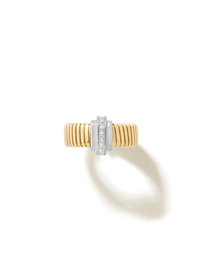 Raisina Diamond Platinum Tubogas Ring