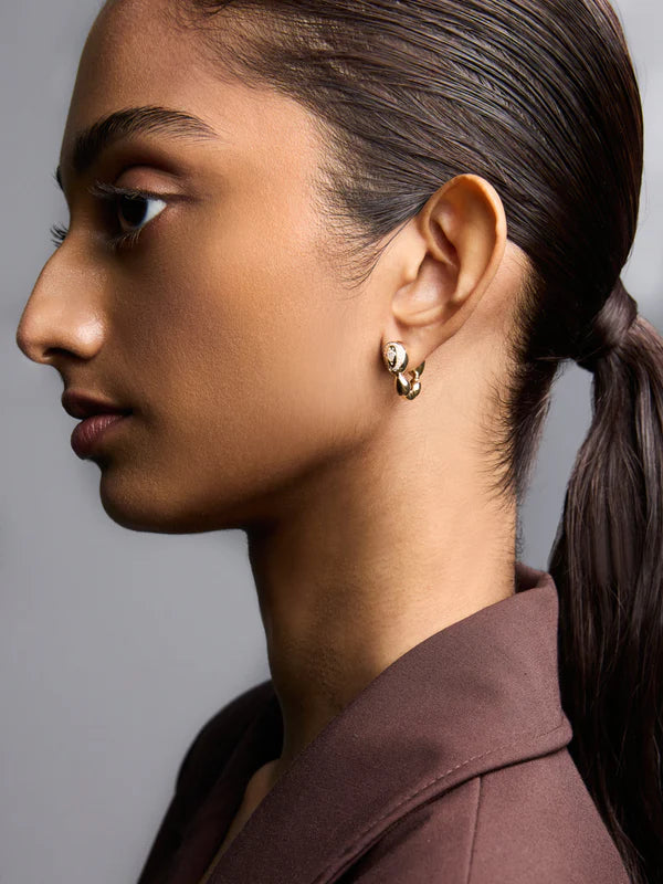 Cosmic Egg Diamond Hoop Earrings