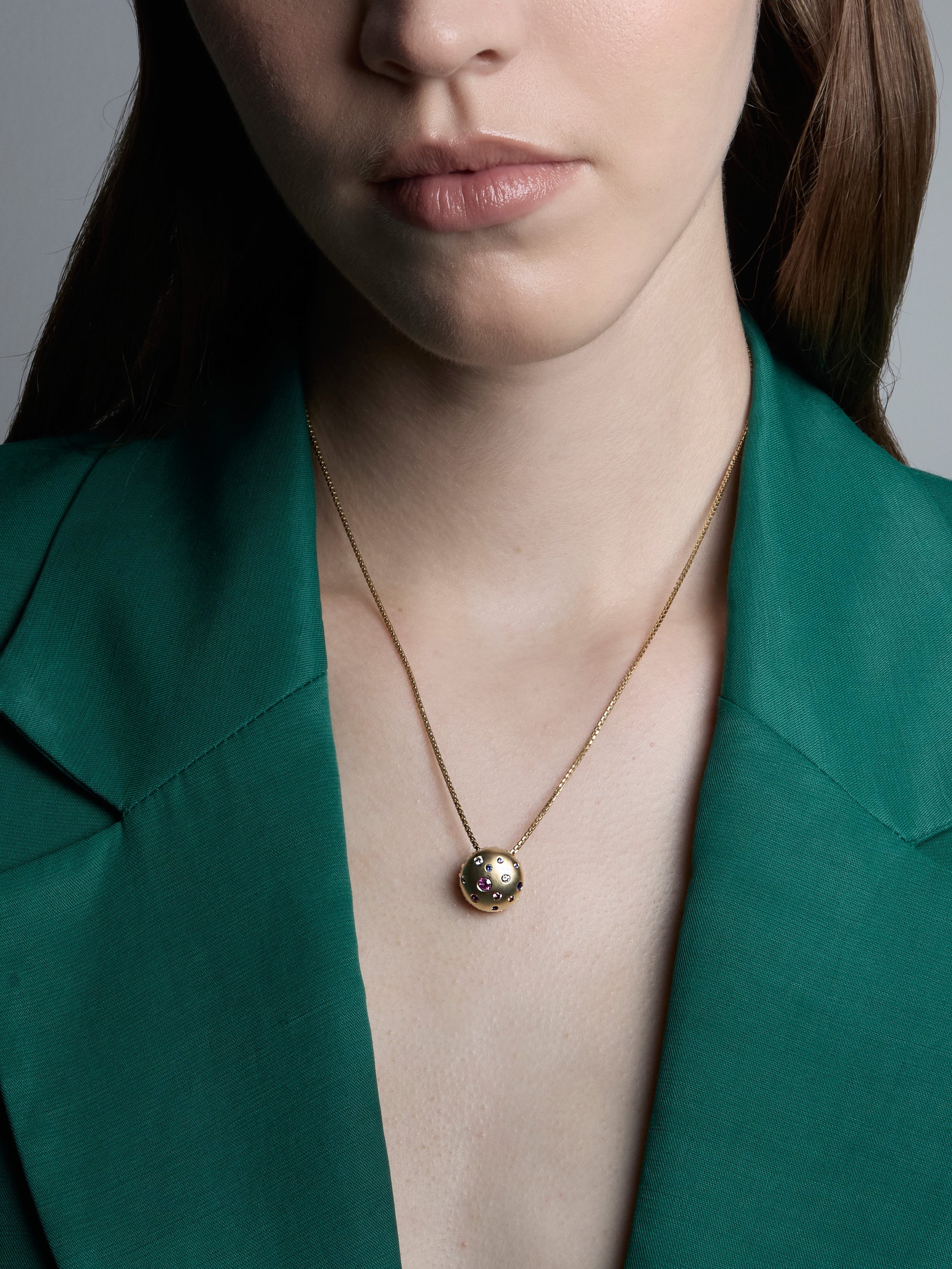 Toadstool confetti sapphire pendant