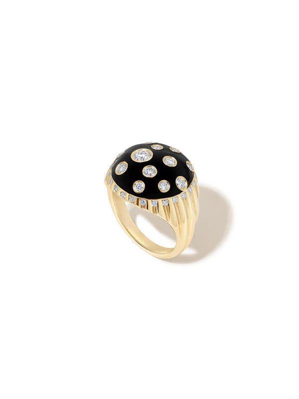 Toadstool Jet Black Bombe Ring