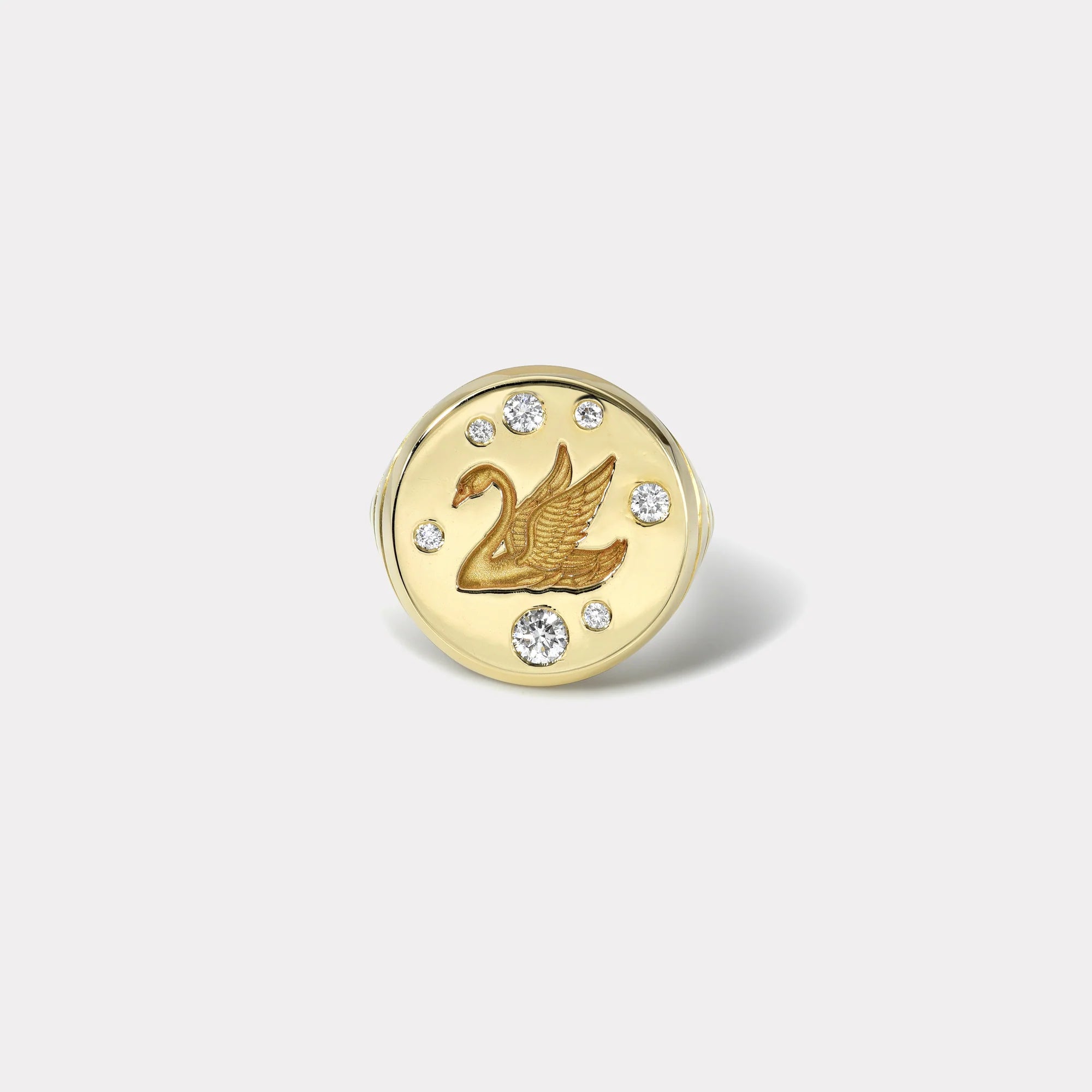 Fantasy Signet Ring with Diamonds