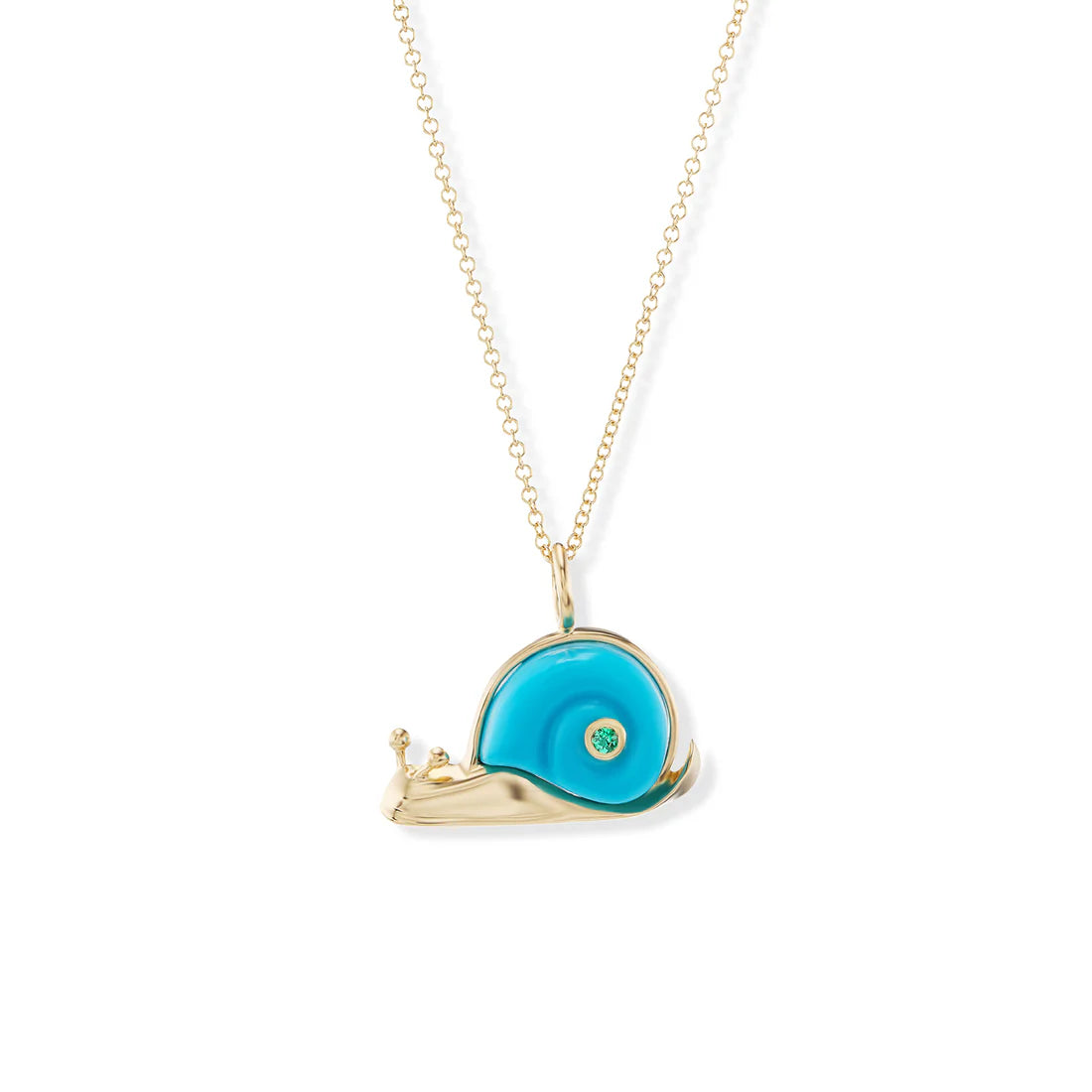 Snail Pendant with Stone Shell