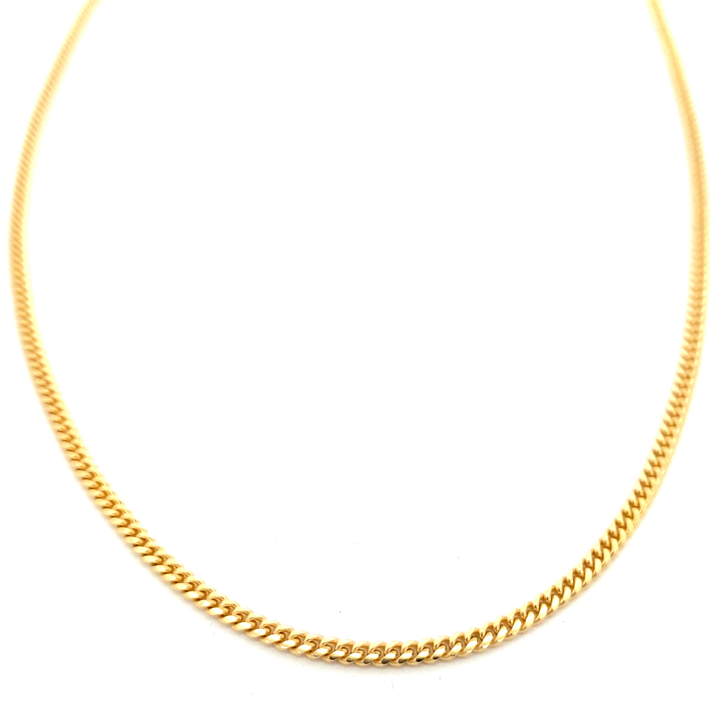 Thin Yellow Gold Cuban Chain
