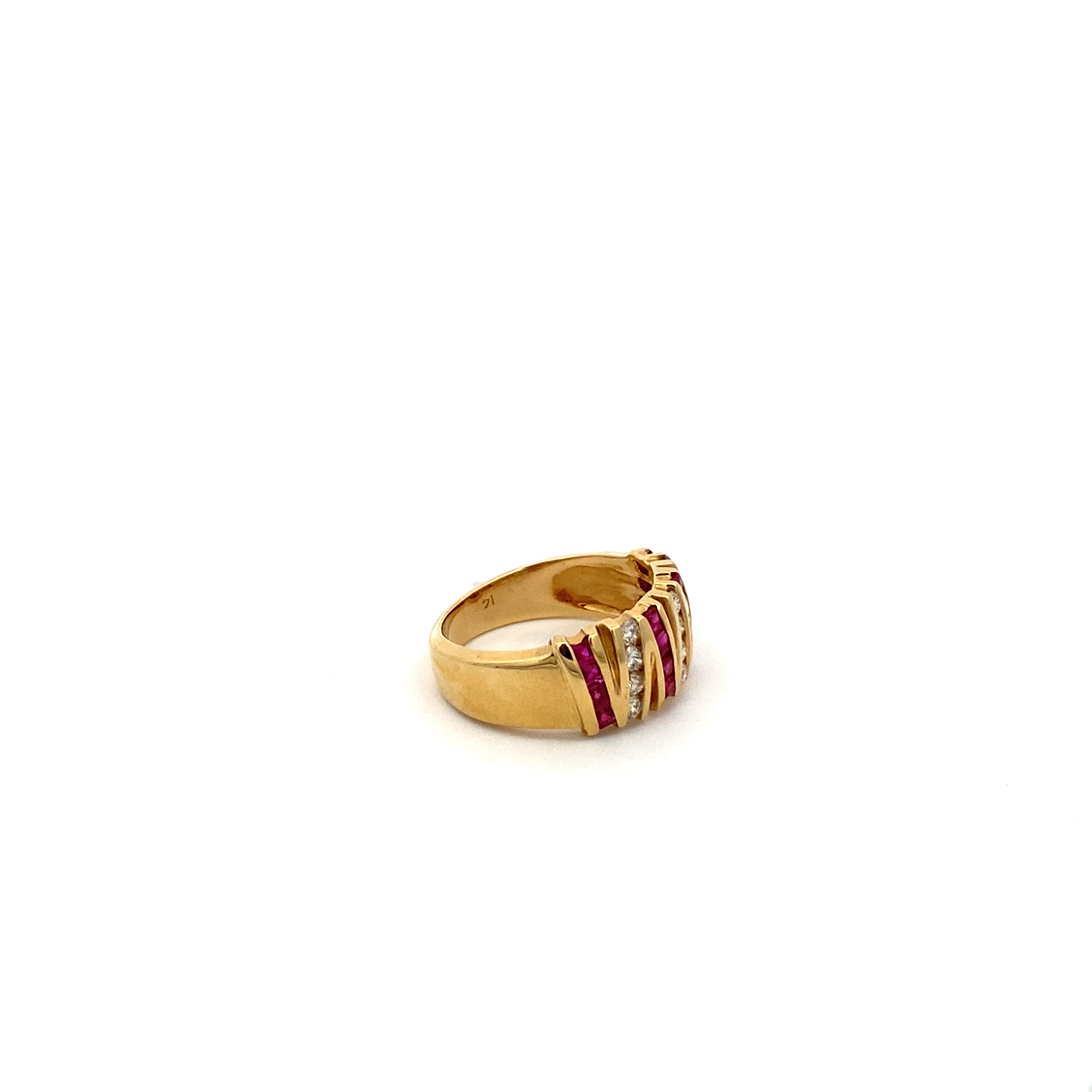 Vintage Diamond & Ruby 14k Gold Band