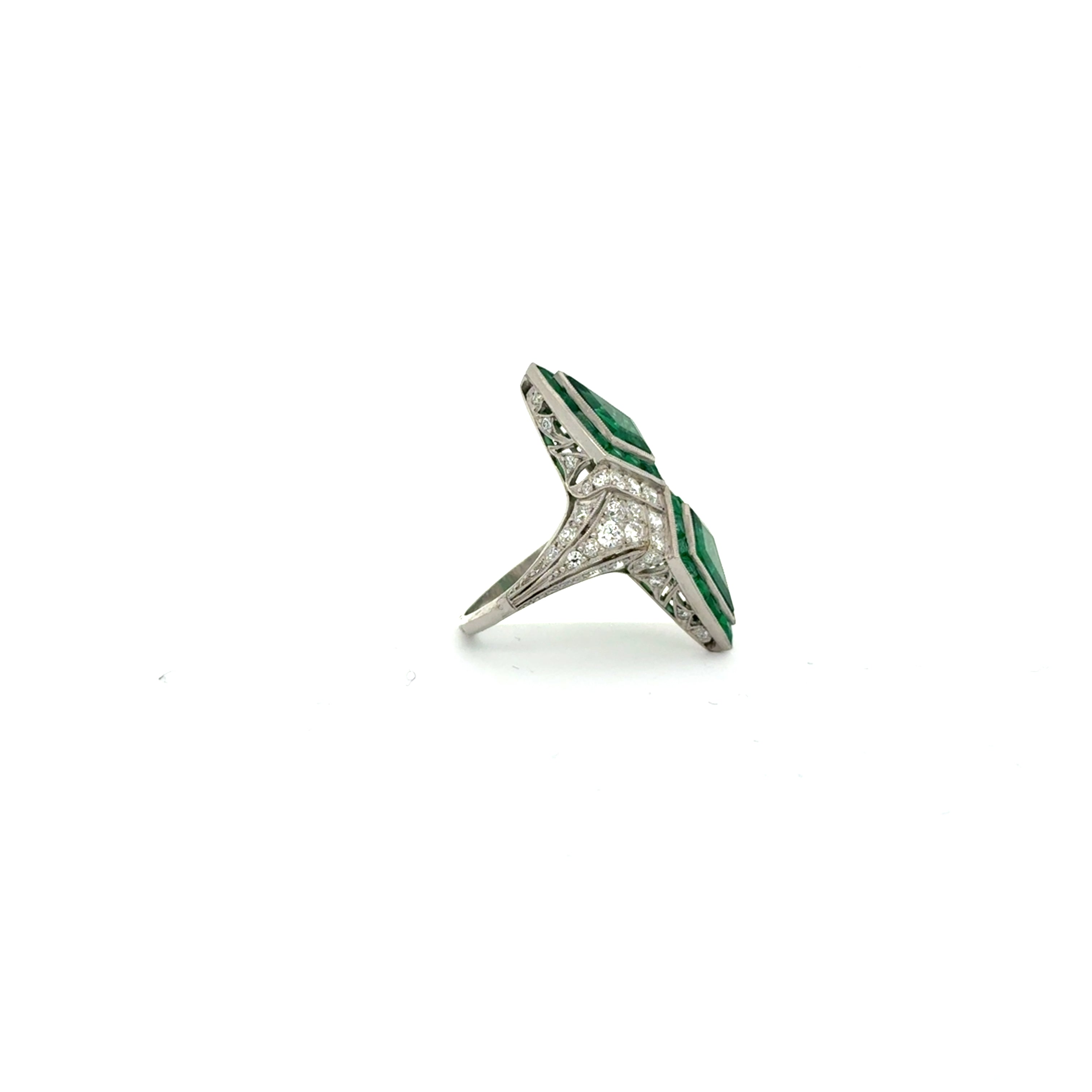 Vintage Kite Emeralds Handmade Ring