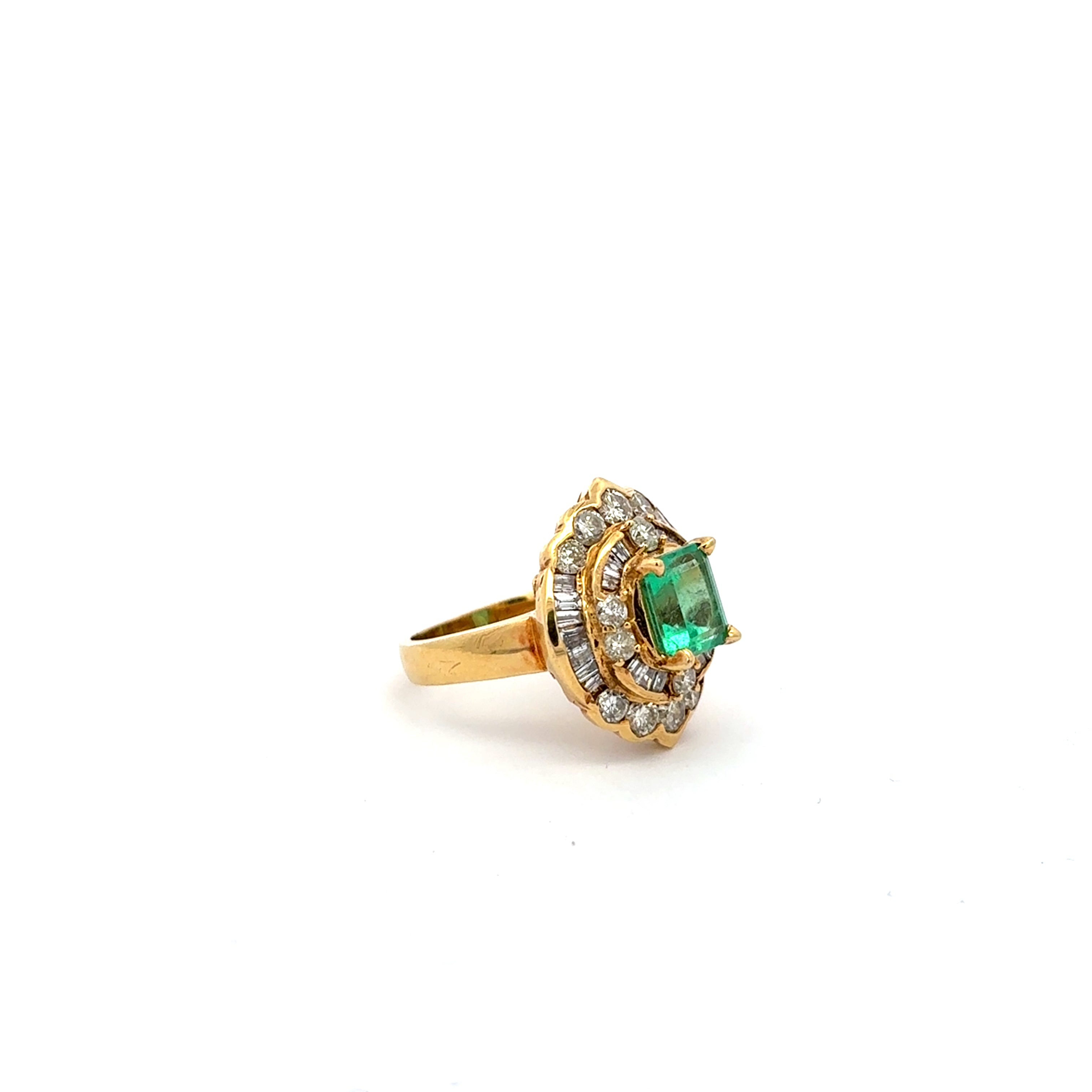 Vintage Estate Emerald Diamond Ring
