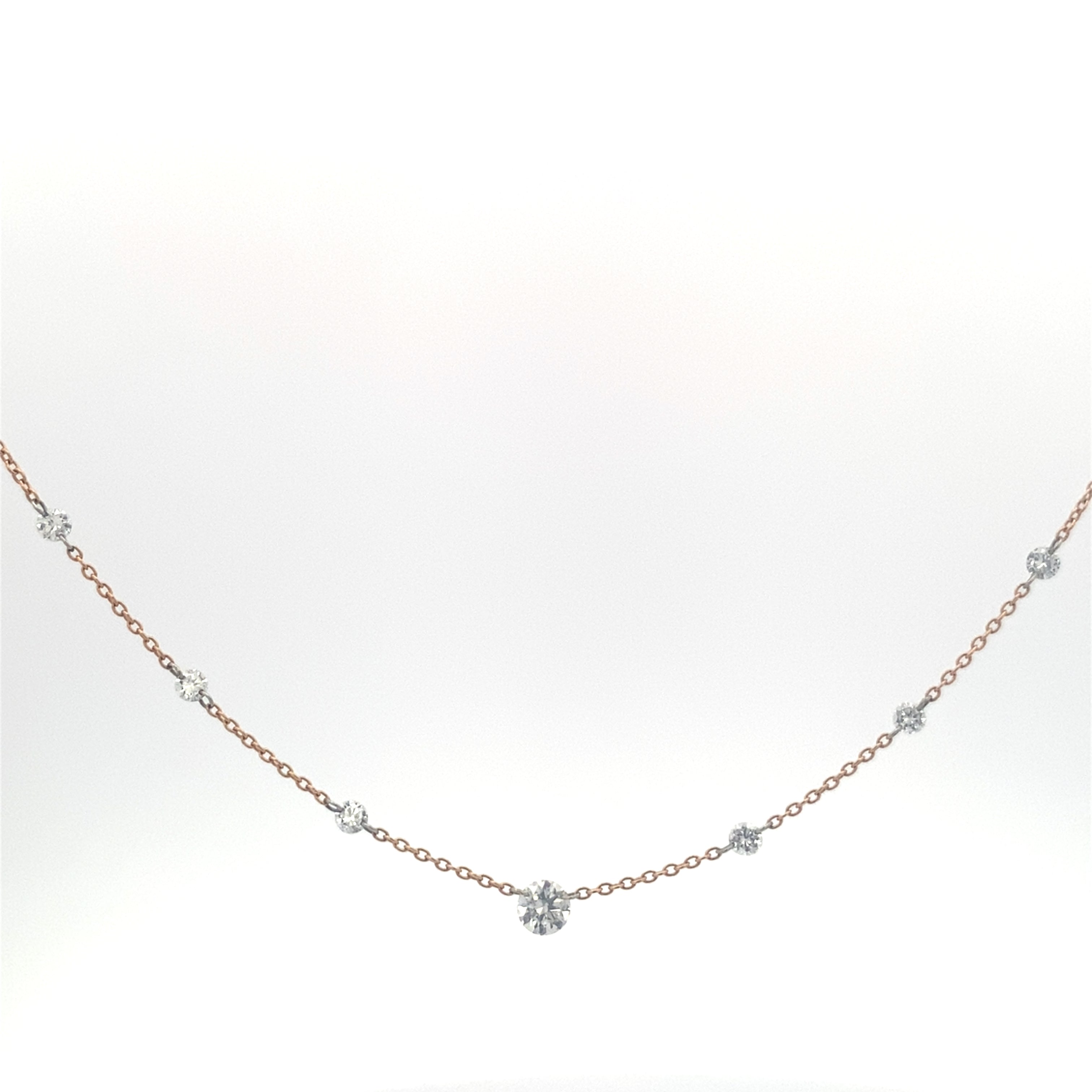 21 STONE ROUND DIAMOND NECKLACE