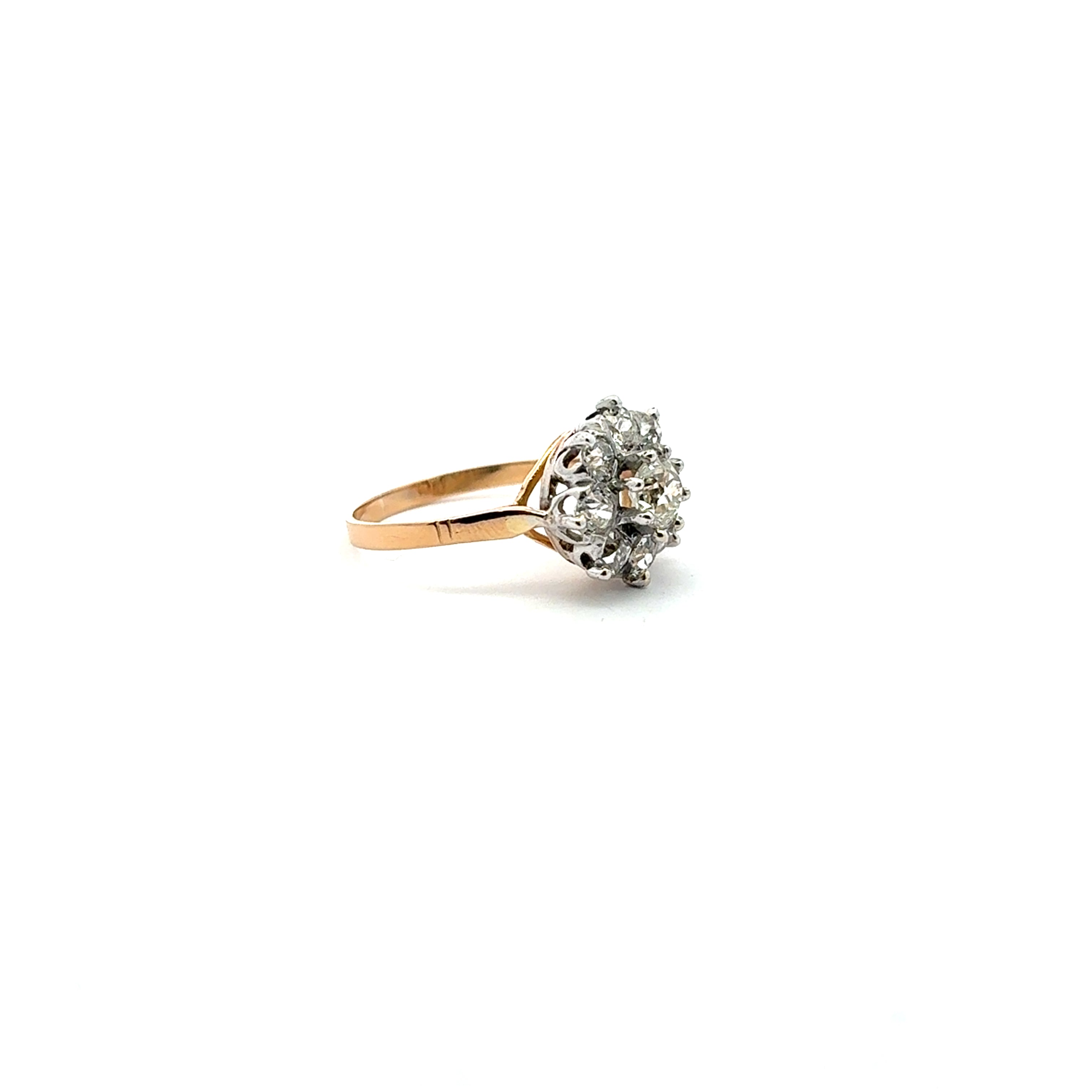 Vintage Victorian Diamond 2 Tone Ring