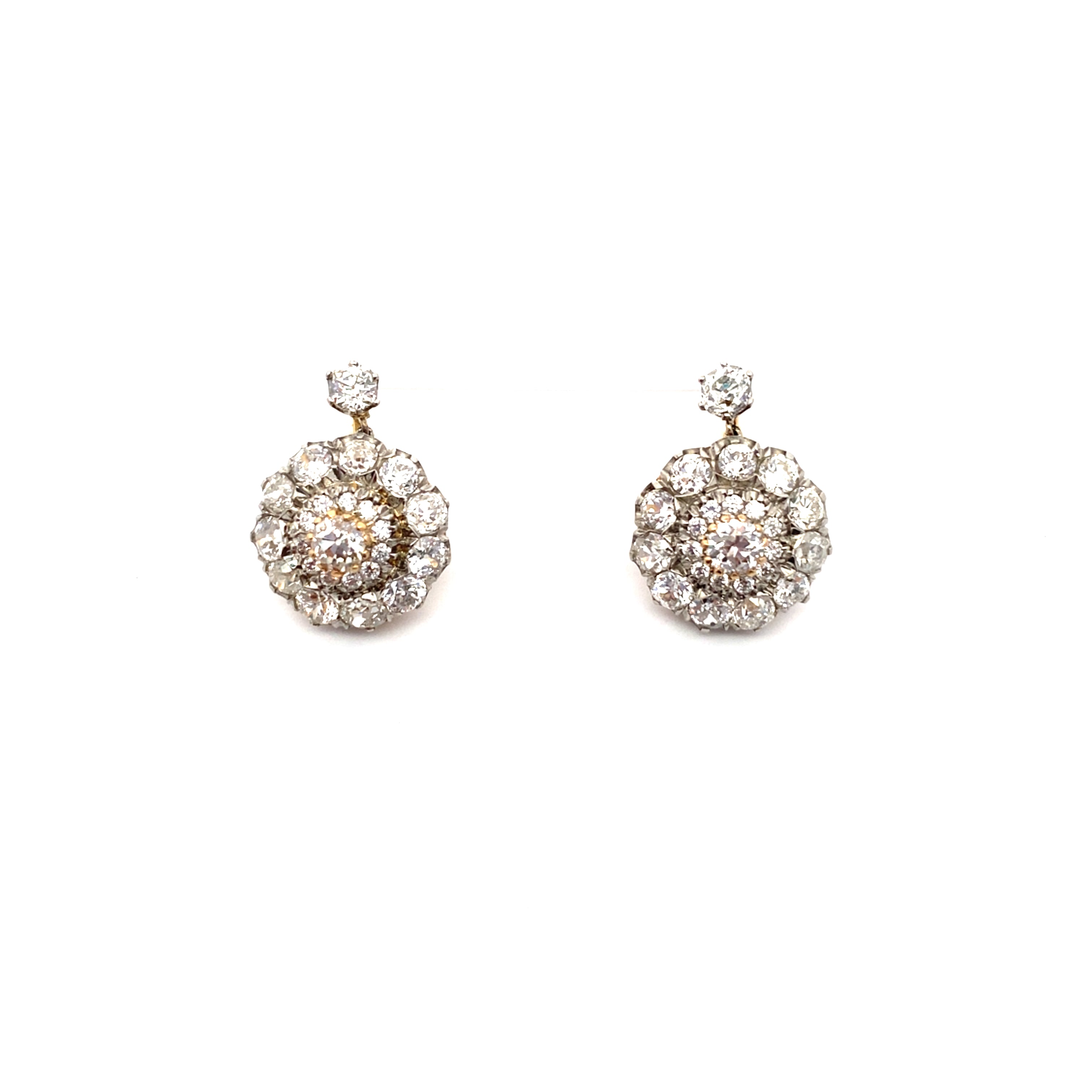 Vintage Diamond Cluster Earrings