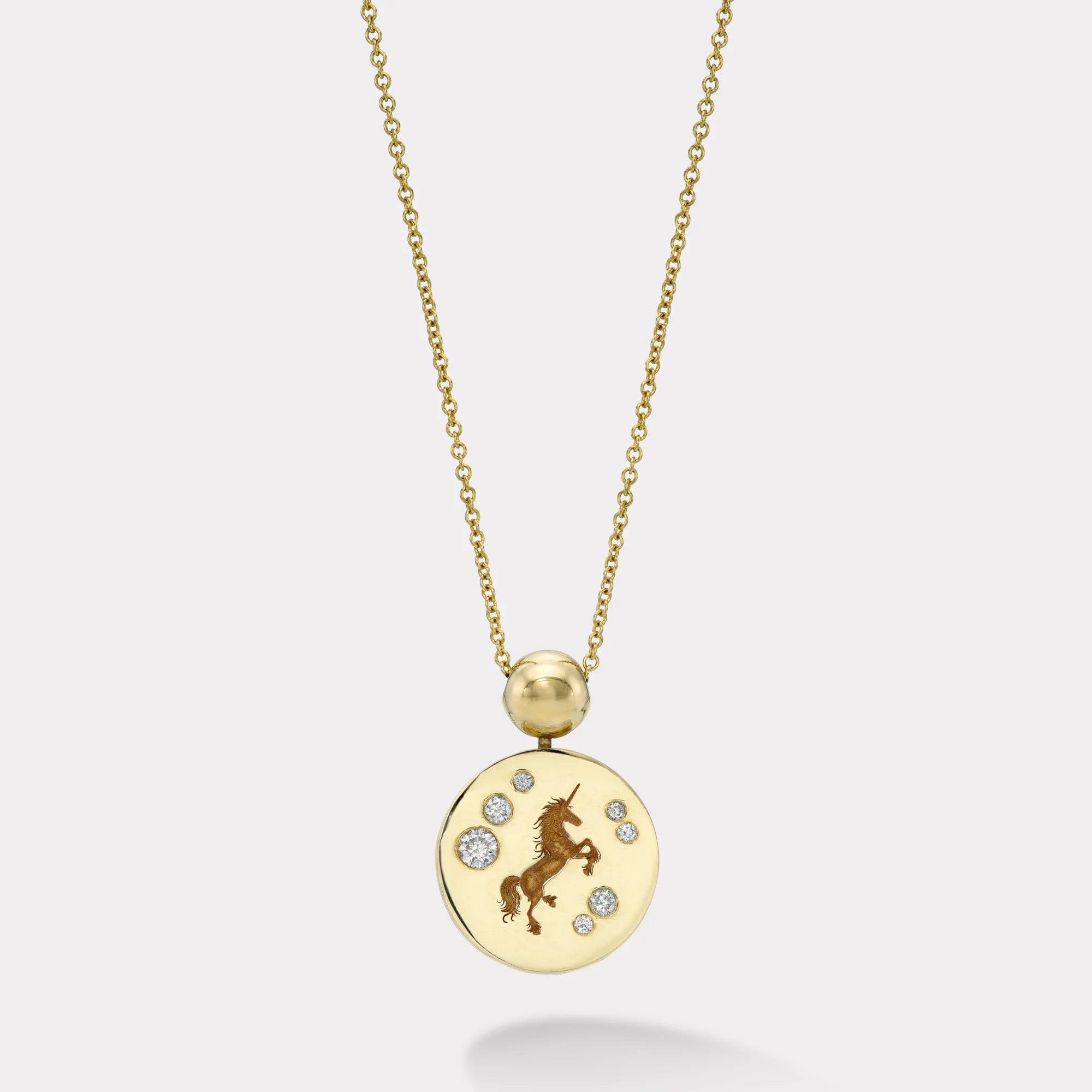 Fantasy Signet Pendant Necklace with Diamonds