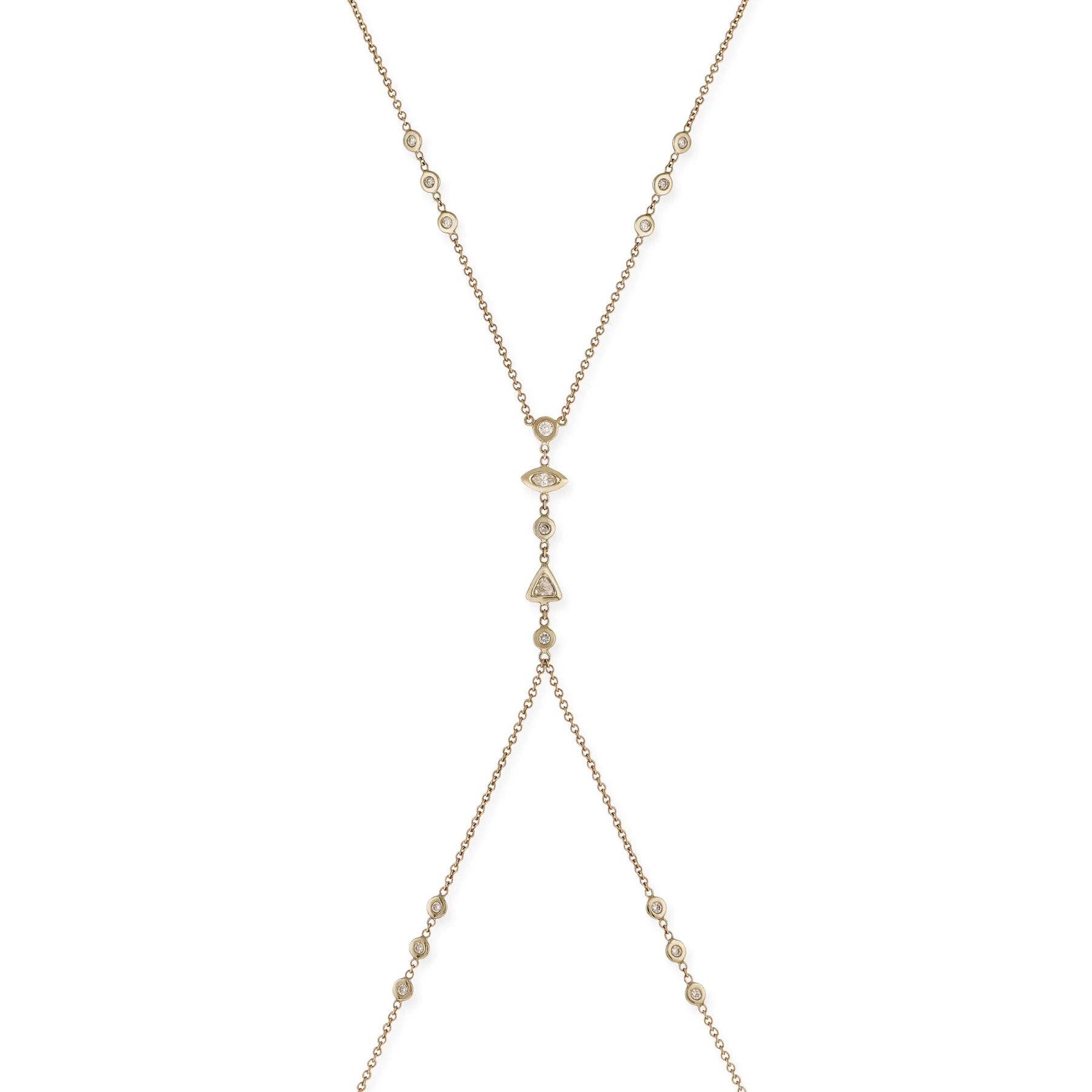 5 diamond shapes body chain