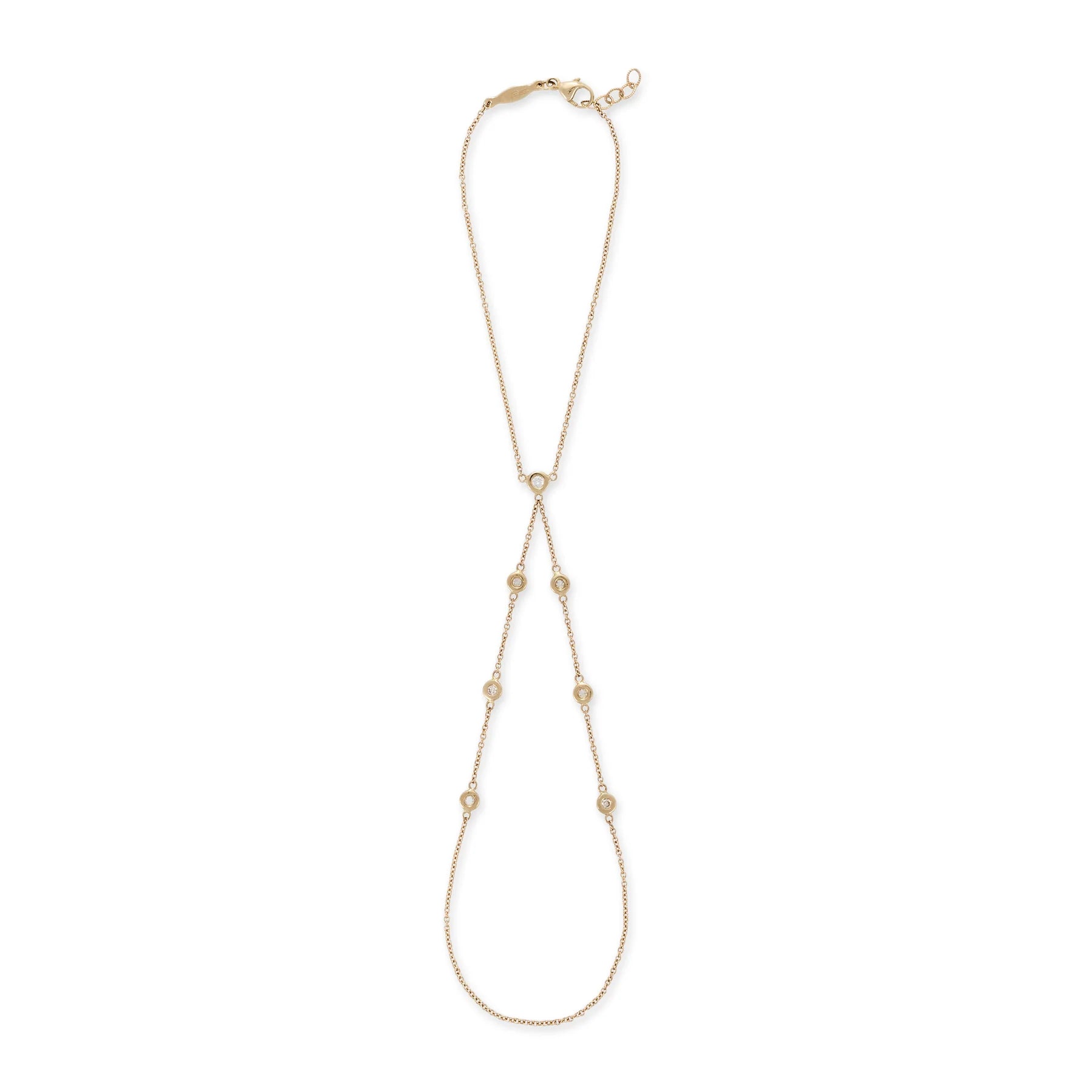 7 Diamond Double Stem Finger Bracelet