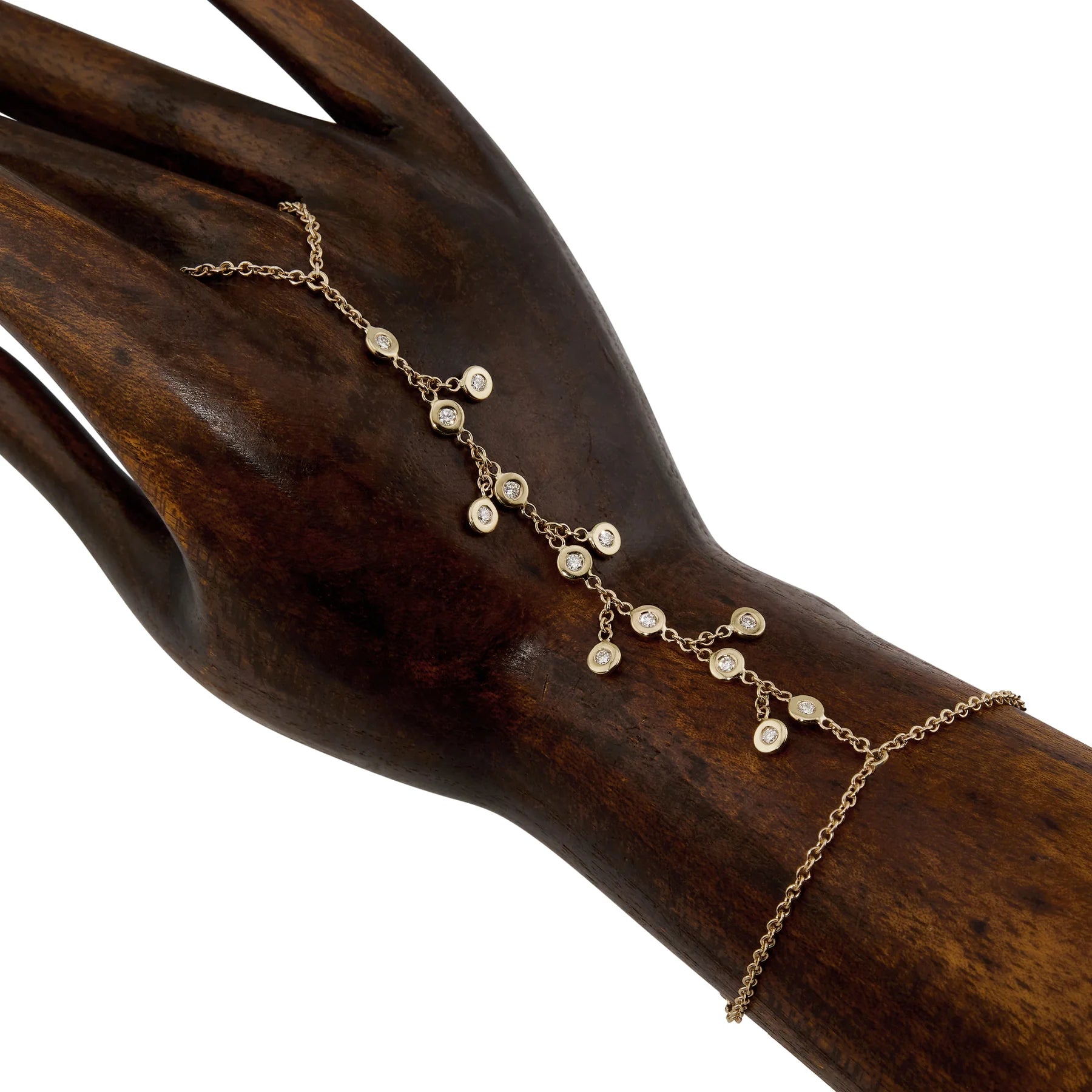 Diamond shaker finger bracelet