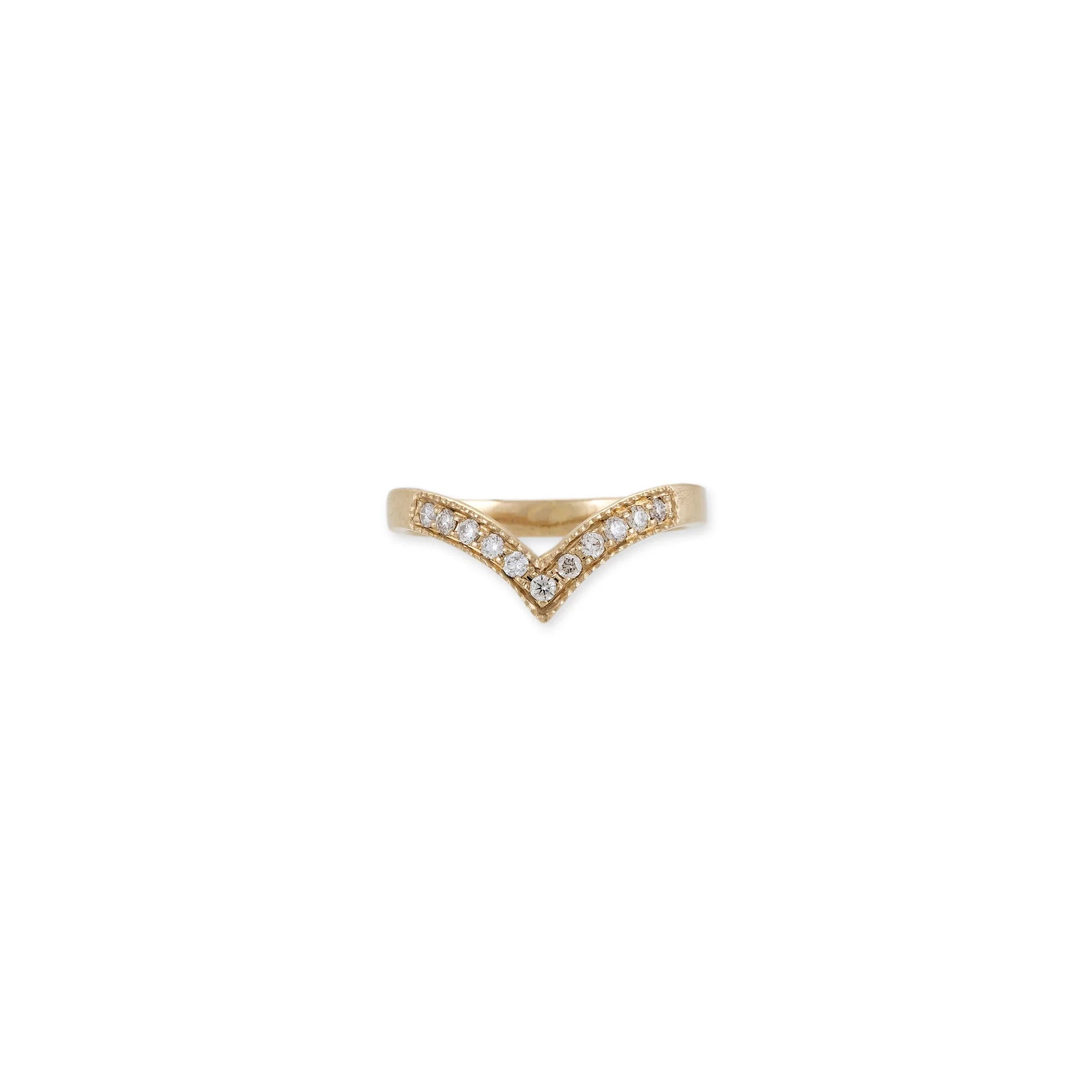 Pave Diamond V Ring