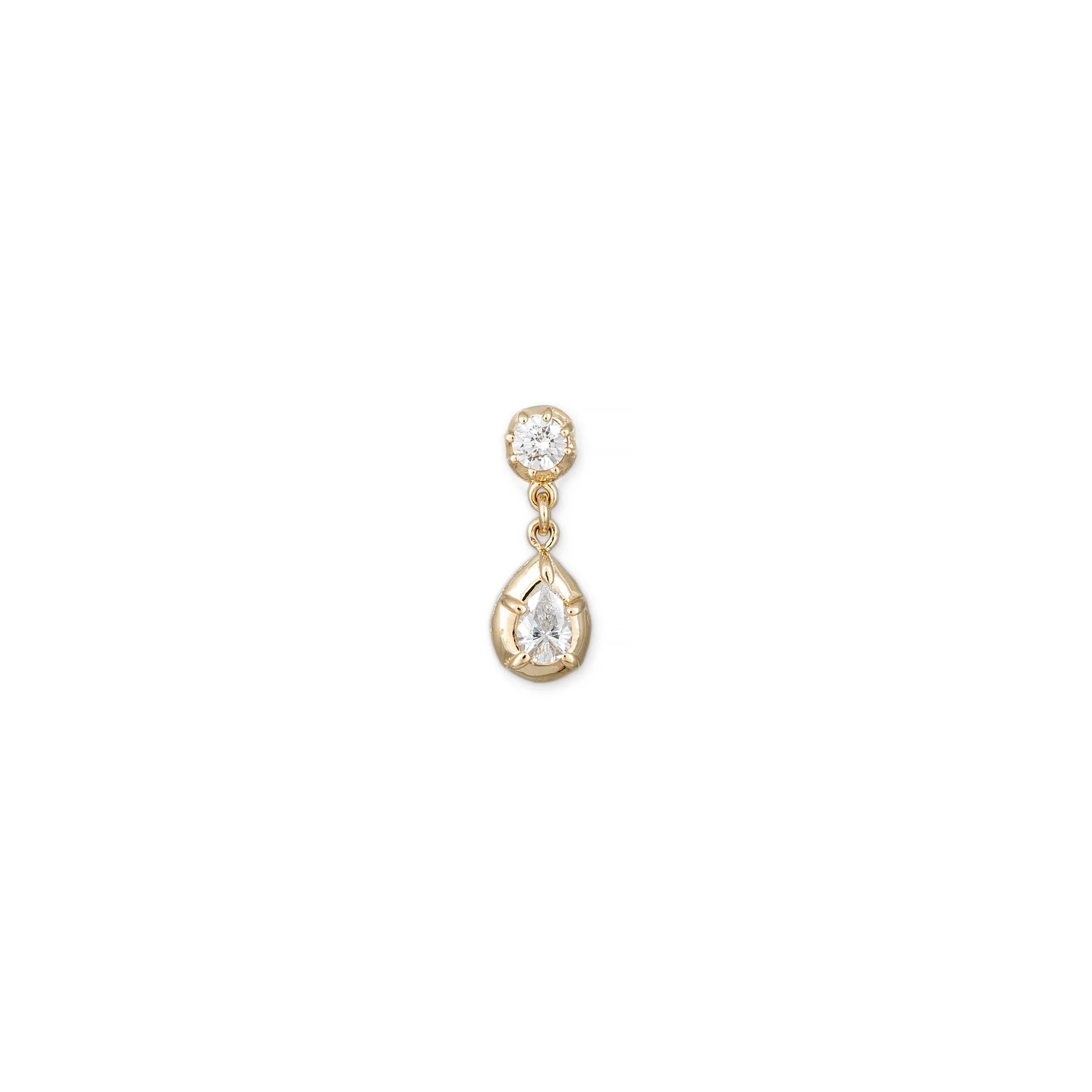 Sophia Round + Teardrop Diamond Drop Stud