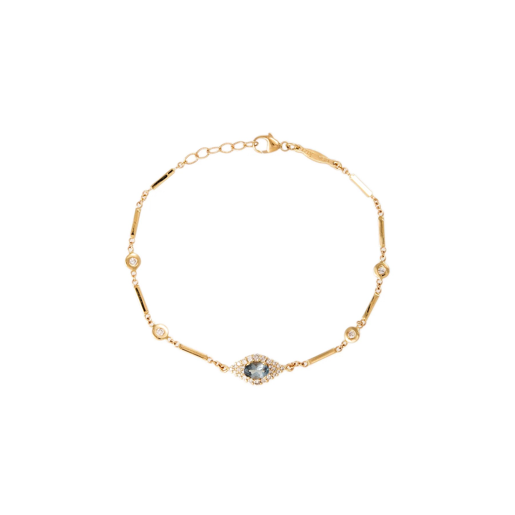 Center Eye Diamond Smooth Bar Bracelet