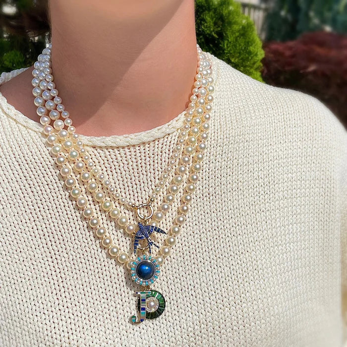 14K Gold & Blue Sapphire Evelyn Bird Charm