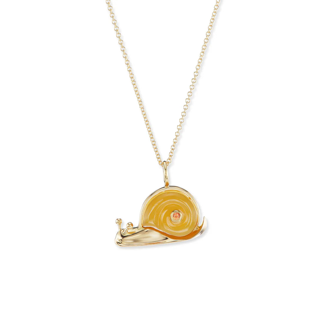 Snail Pendant with Stone Shell