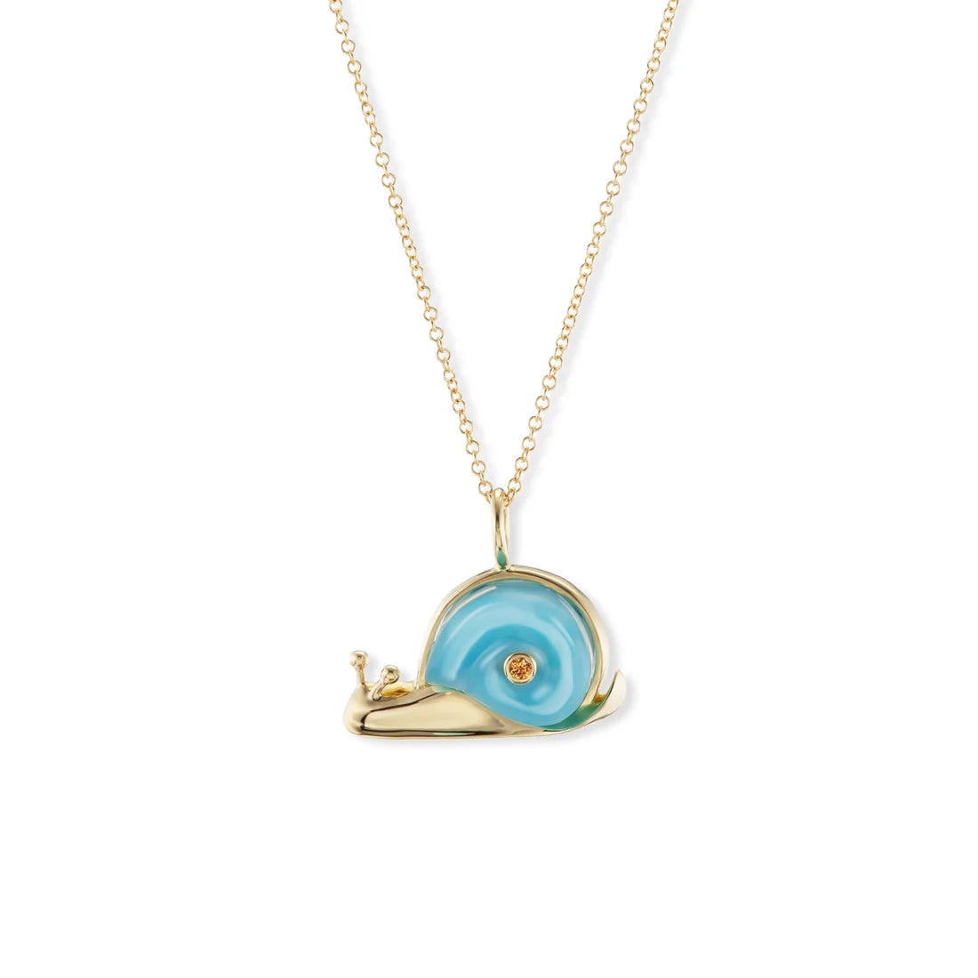 Snail Pendant with Stone Shell