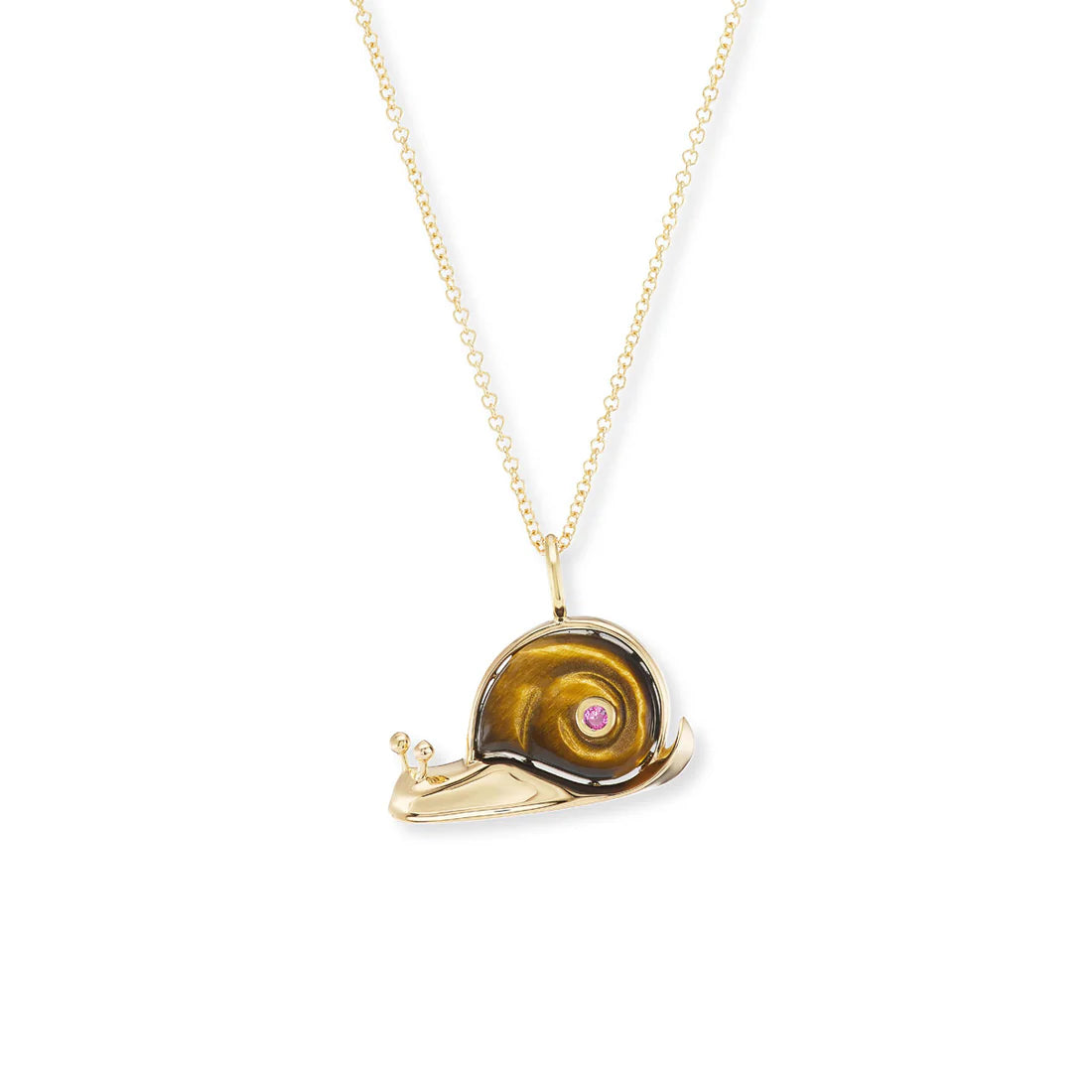 Snail Pendant with Stone Shell