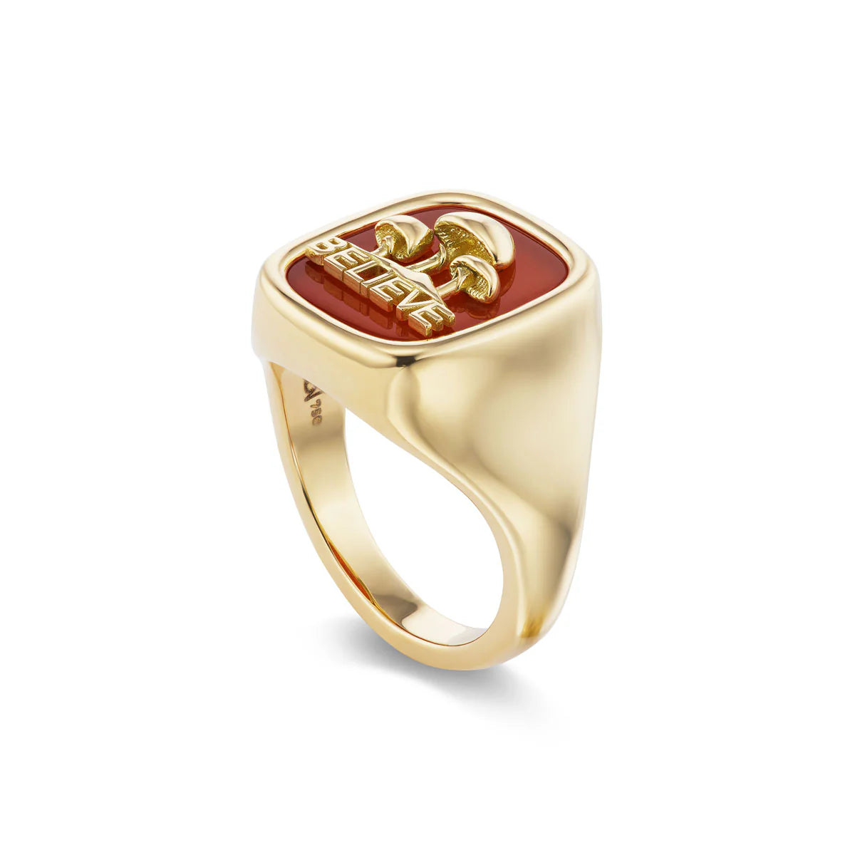 Believe Signet with Carnelian