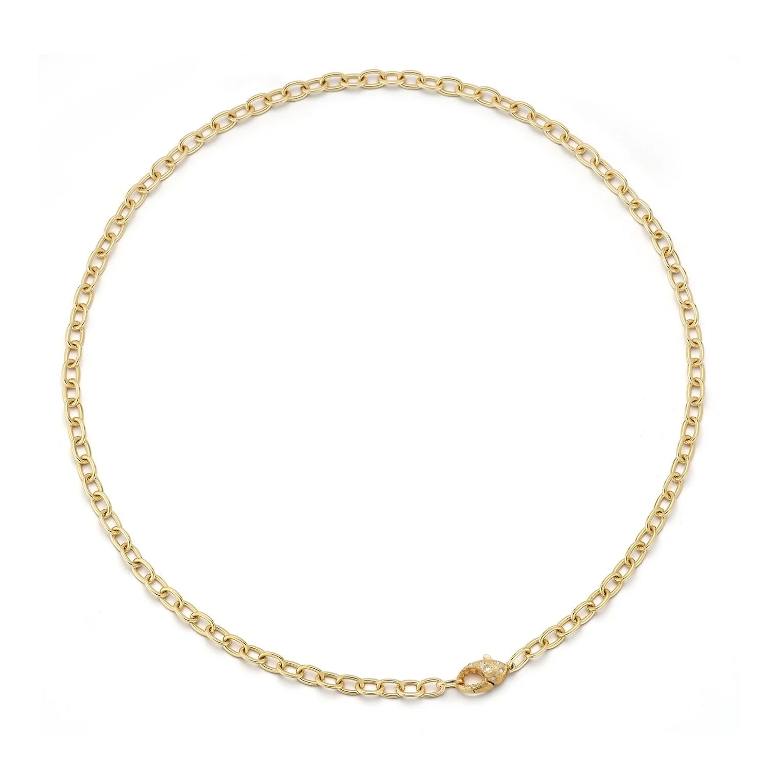 Diamond Lobster Clasp Handmade Link Necklace