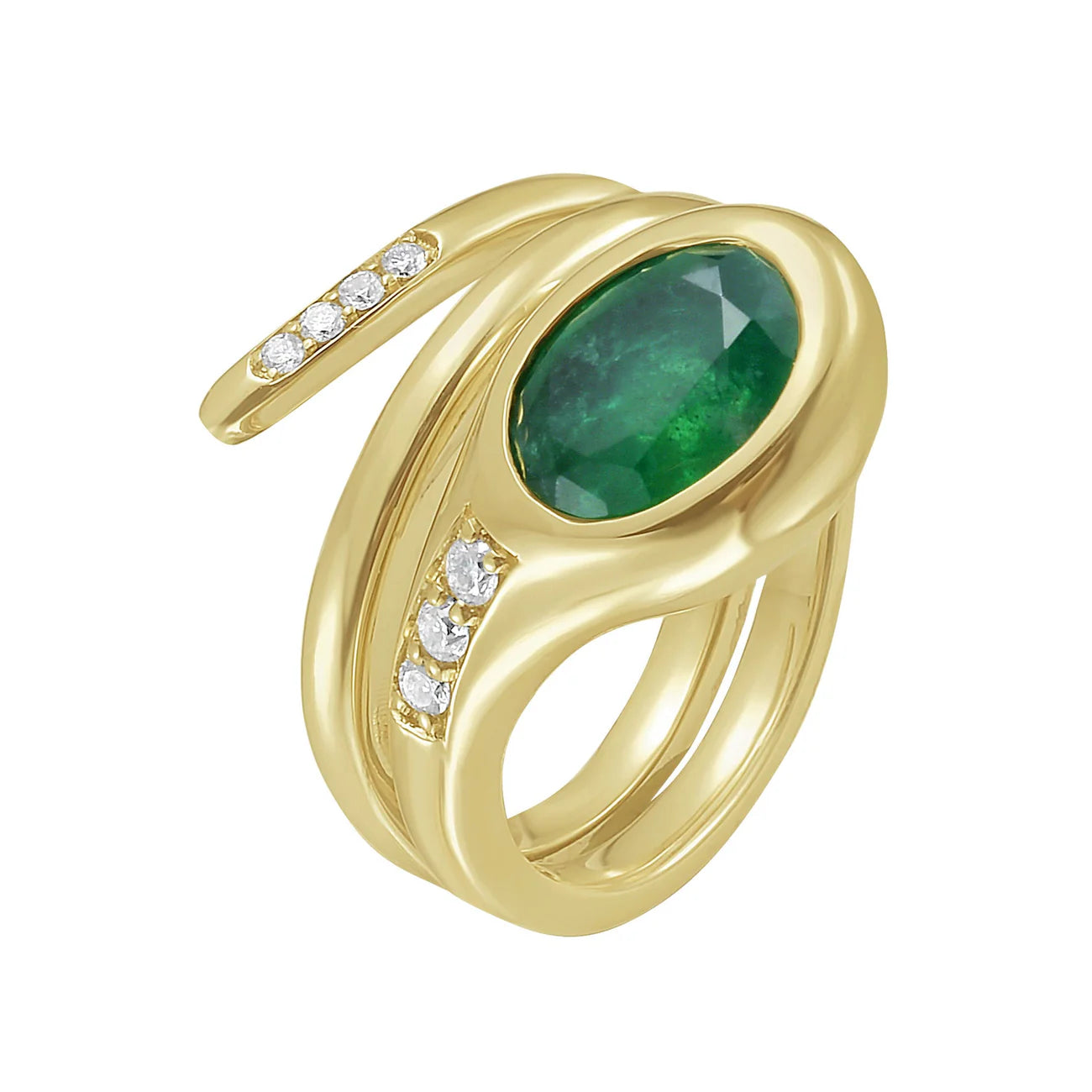 Esme Wrap Ring in Emerald