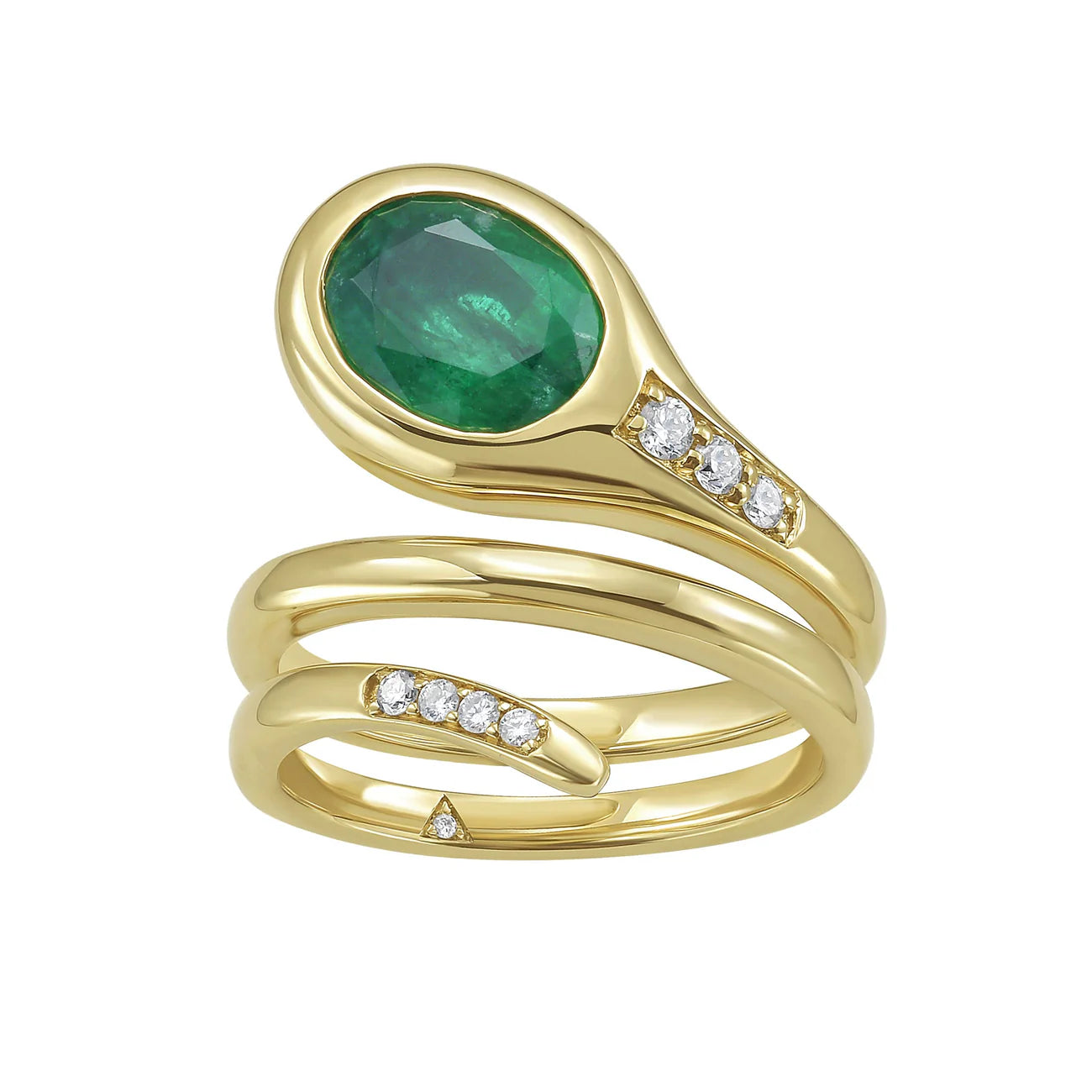 Esme Wrap Ring in Emerald