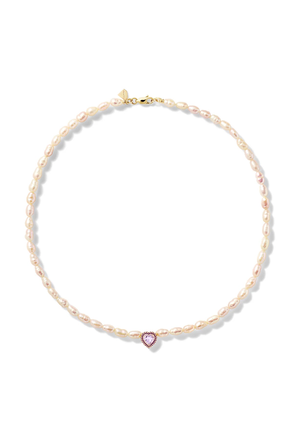 STREAMER HEART PEARL NECKLACE