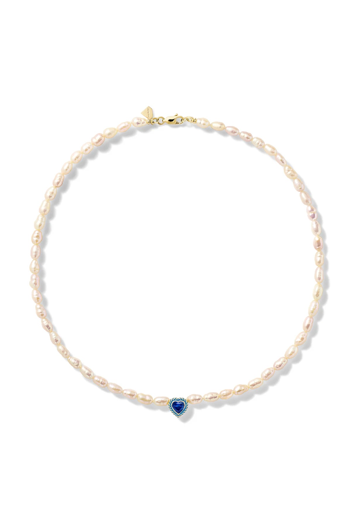 STREAMER HEART PEARL NECKLACE