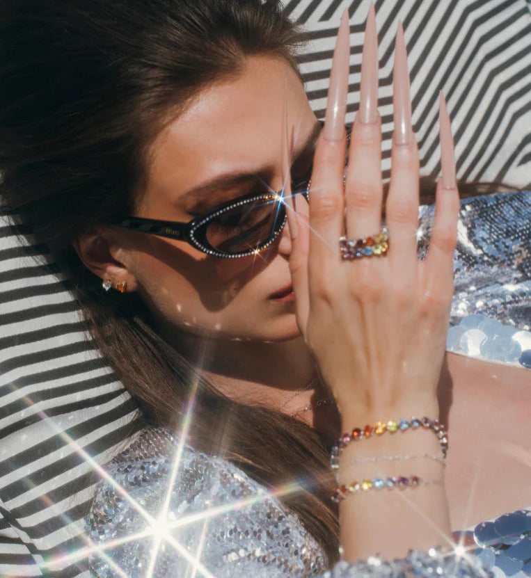 HALF ETERNITY RAINBOW RING