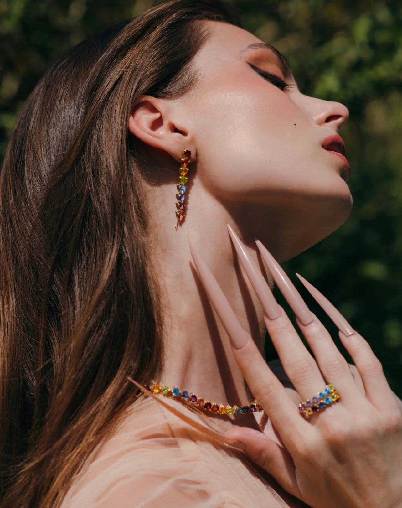 Rainbow Gem Diamond Eternity Ring