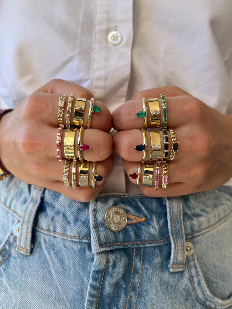 Type Stack Ruby-Pink Sapphire Ring