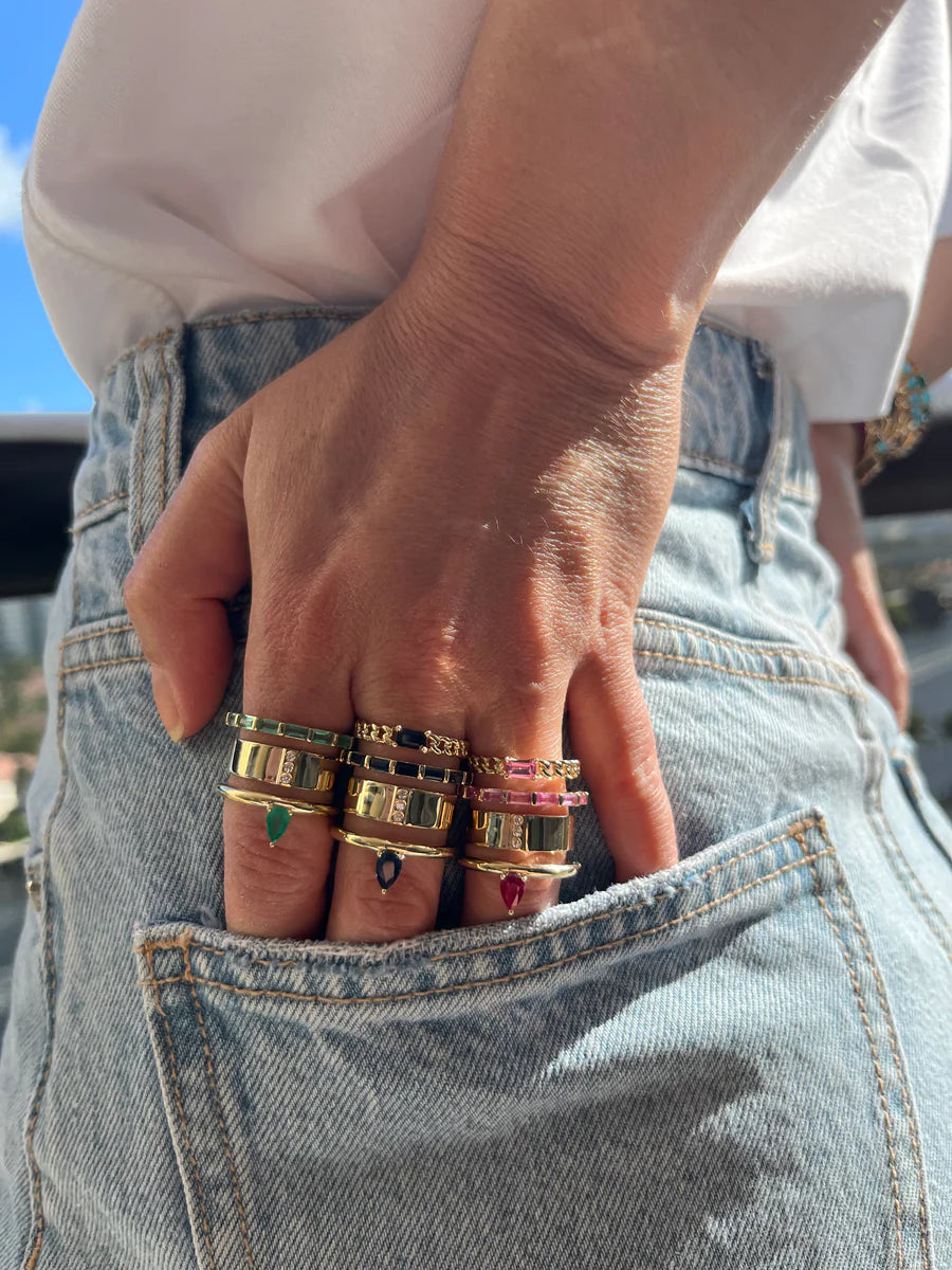 Type Stack Ruby-Pink Sapphire Ring