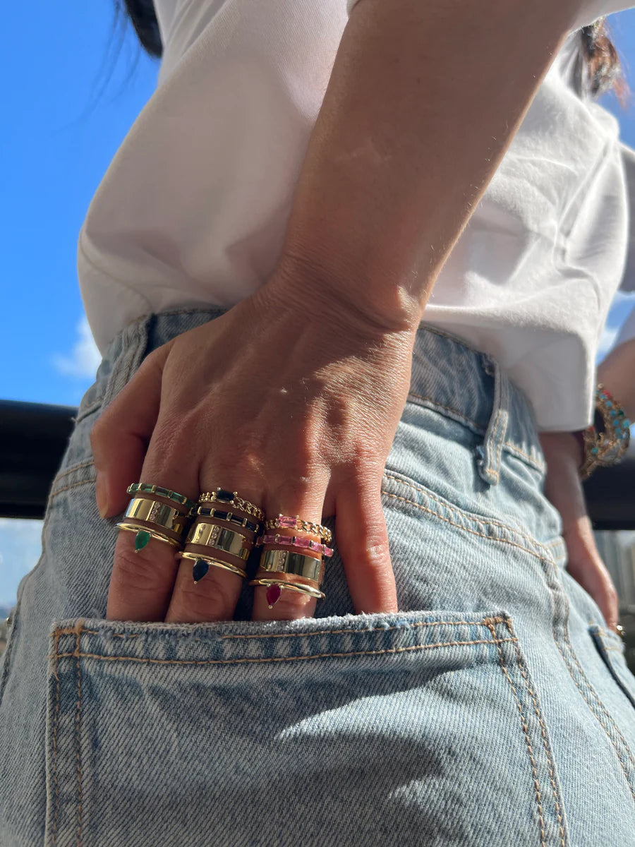 Type Stack Ruby-Pink Sapphire Ring