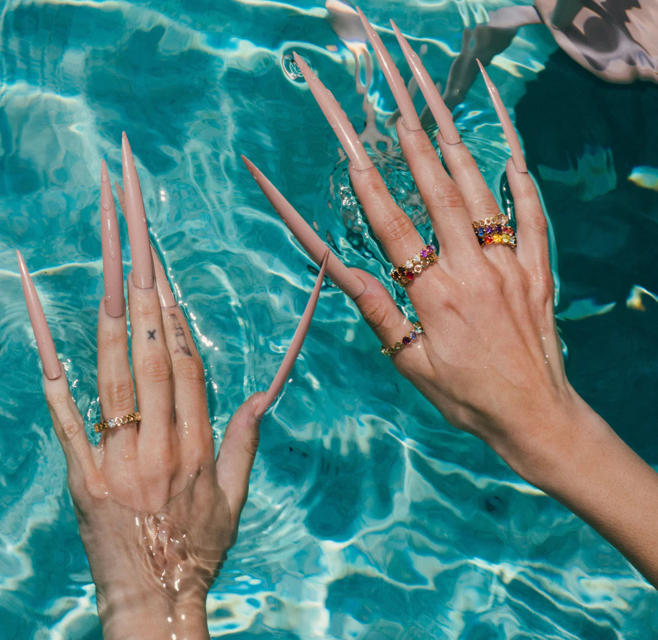 HALF ETERNITY RAINBOW RING