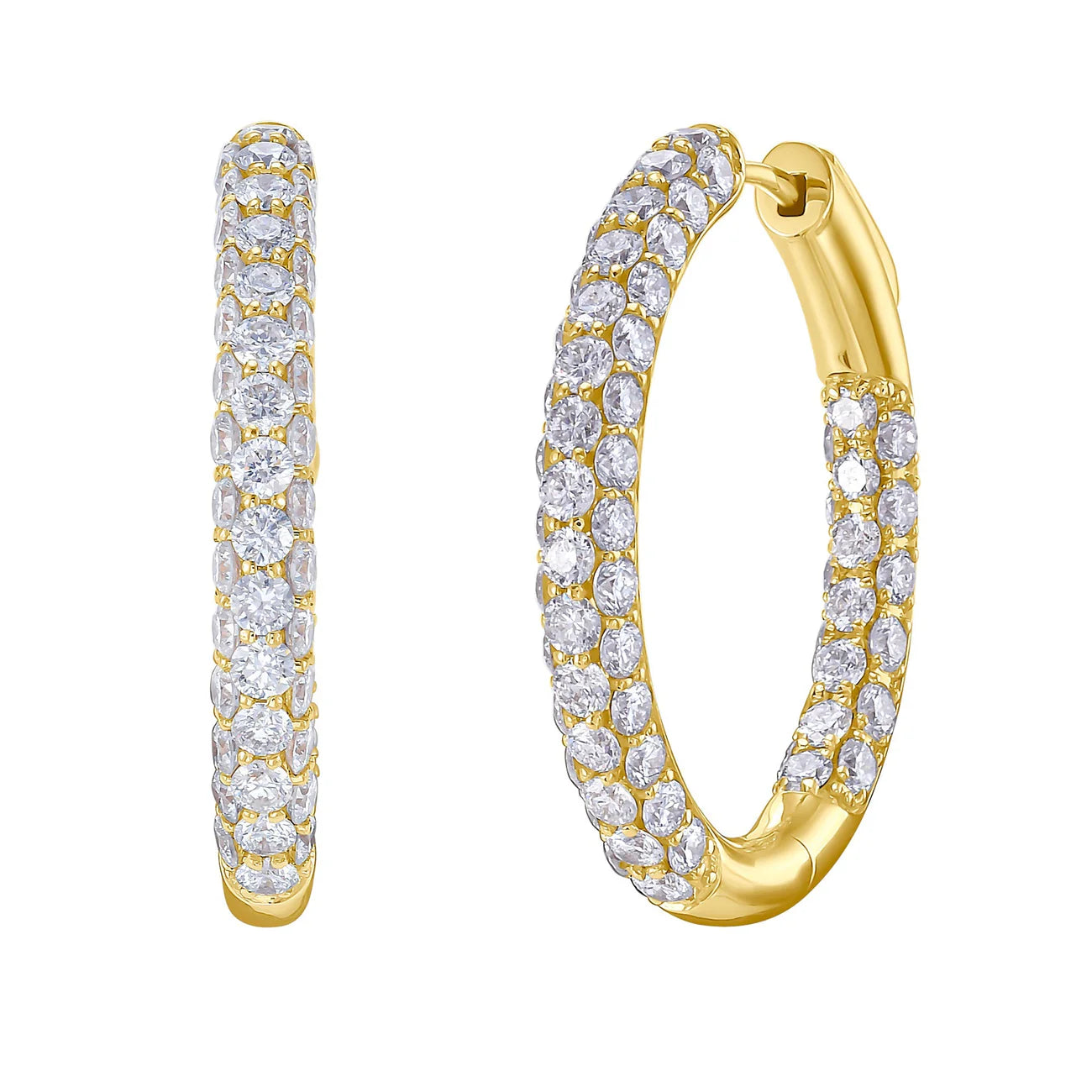 Lilia Diamond and Gold Hoop Earrings