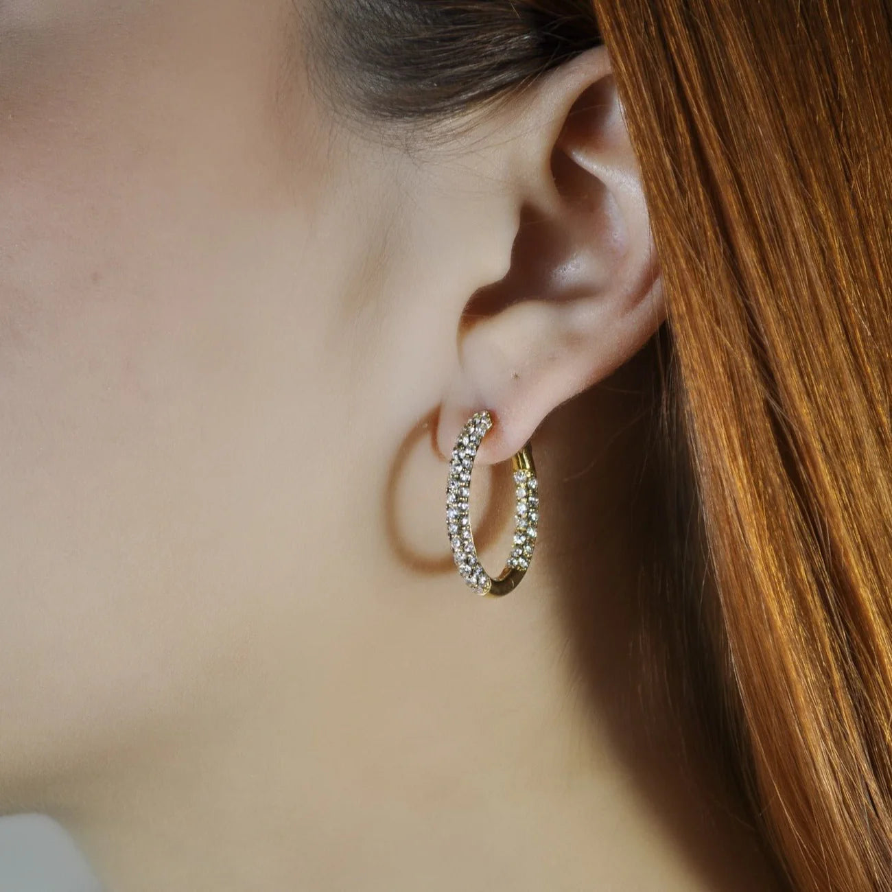 Lilia Diamond and Gold Hoop Earrings