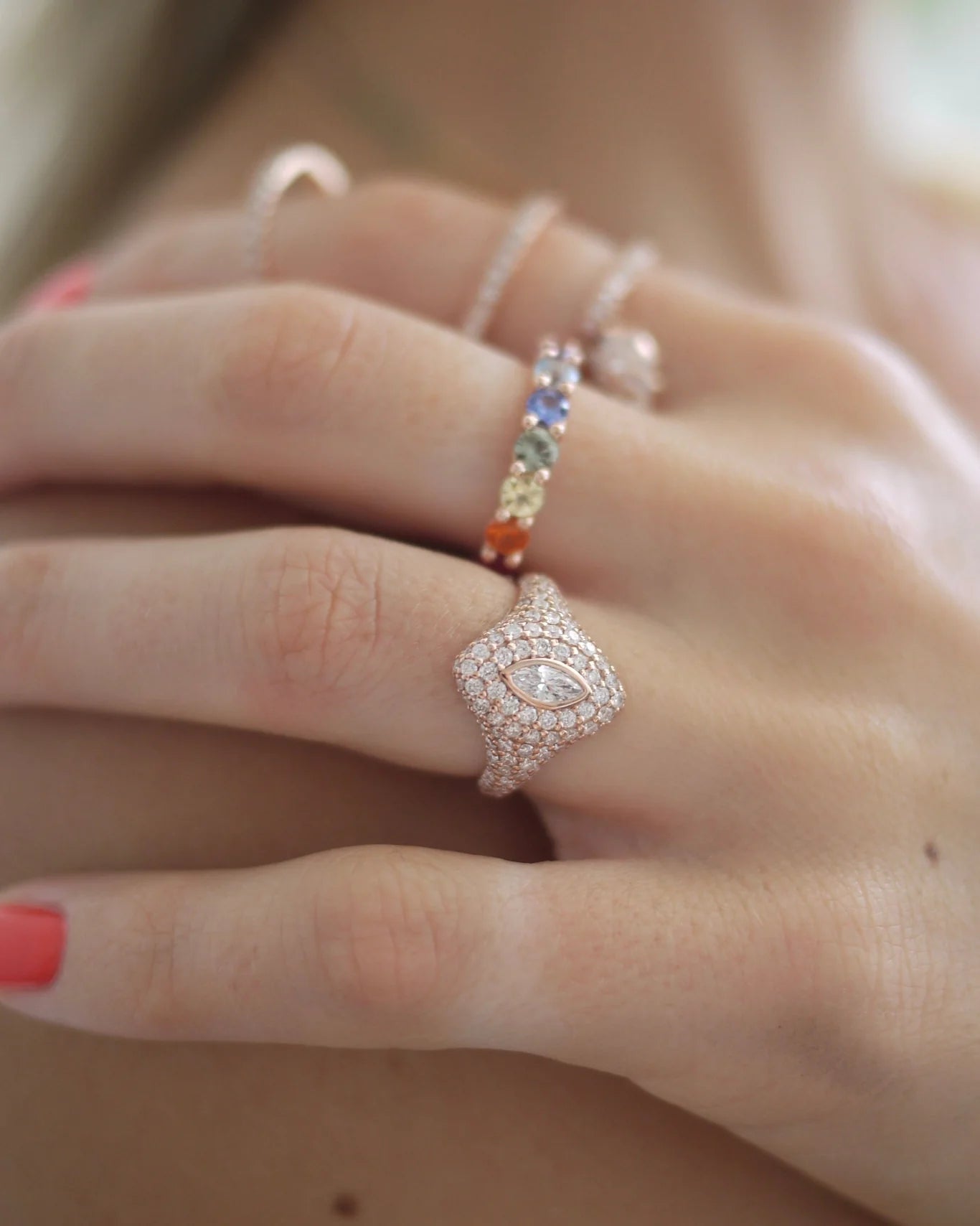 Marquise Bling Pinky Ring