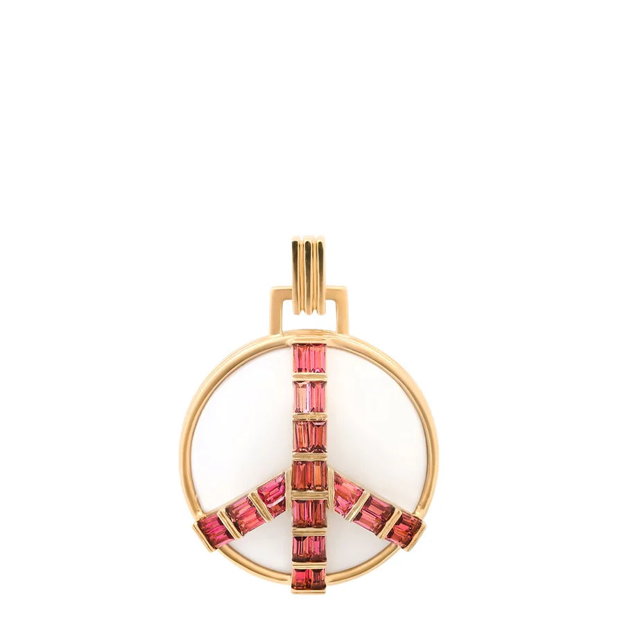 Midsize Peace Pendant with Pink Tourmaline
